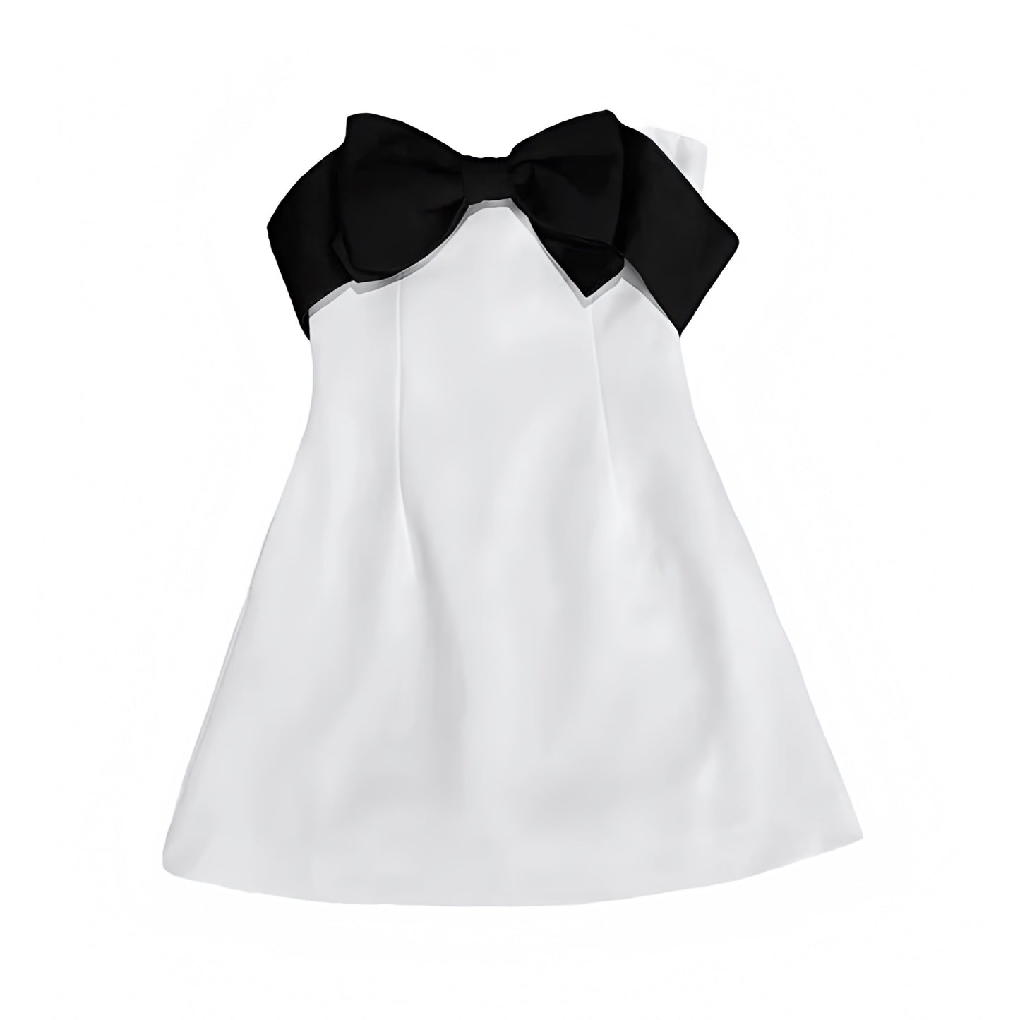 Paris Bow Trim Strapless Mini Dress