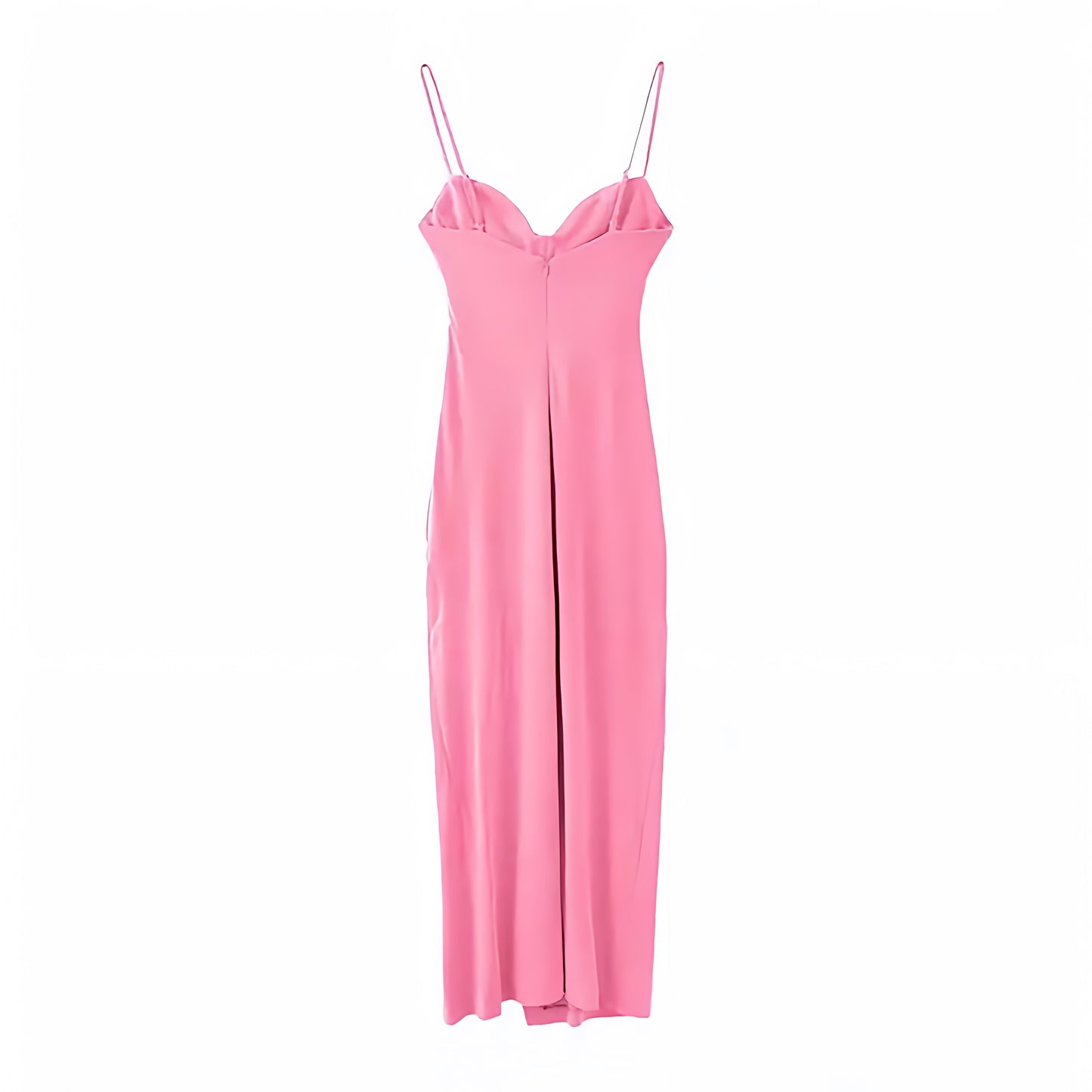 light-bright-pink-bodycon-ruched-ruffled-spaghetti-strap-sleeveless-sweetheart-neck-slit-high-low-flowy-silhouette-midi-long-maxi-dress-evening-gown-women-ladies-chic-trendy-spring-2024-summer-elegant-semi-formal-classy-feminine-prom-party-gala-sexy-cocktail-beach-vacation-sundress-zara-revolve-princess-polly