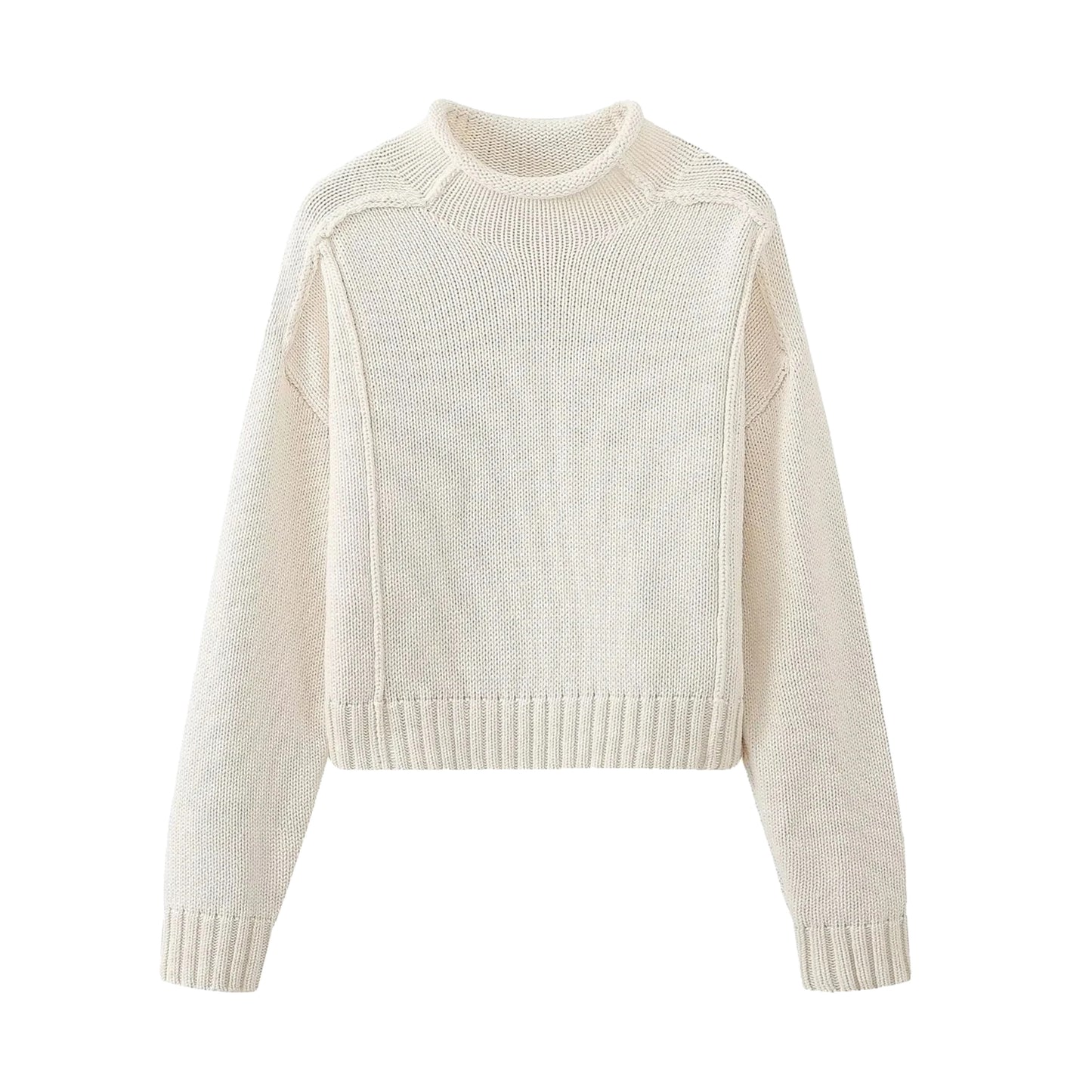 cream-off-white-beige-knitted-crochet-cotton-woolen-soft-chunky-knit-outer-lined-insde-out-reversible-loose-light-weight-round-neckline-crew-neck-long-sleeve-cropped-pullover-sweater-jumper-sweatshirt-knitwear-cozy-warm-women-ladies-teens-unisex-girls-fall-2024-autumn-winter-2025-chic-trendy-casual-neutral-basic-feminine-cute-stockholm-style-scandinavian-scandi-street-wear-back-to-school-modest-preppy-zara-revolve-aritzia-mango-reformation-grey-bandit-dupe