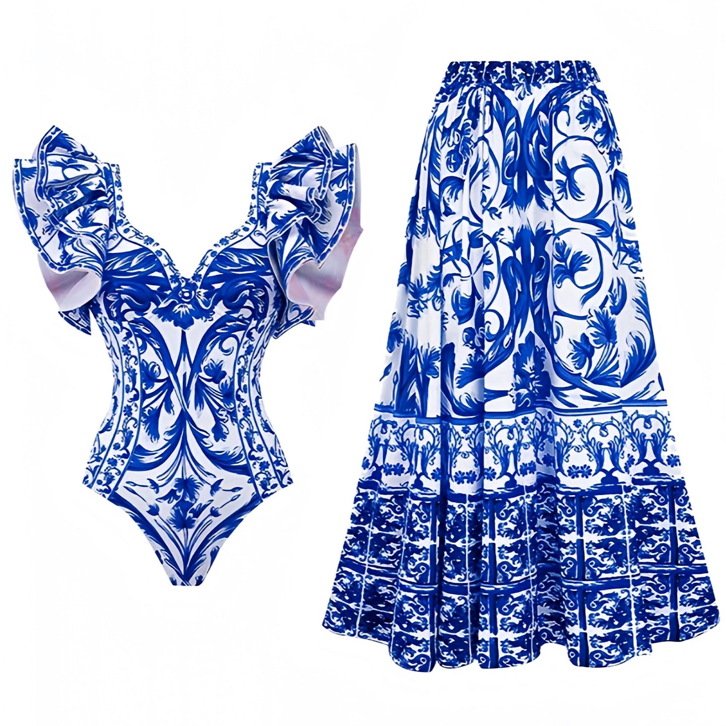 floral-print-dark-blue-white-flower-patterned-slim-fit-bodycon-layered-ruffle-trim-sweetheart-neckline-short-puff-sleeve-backless-open-back-wireless-push-up-cheeky-thong-modest-boho-bohemain-one-piece-swimsuit-swimwear-bathing-suit-with-midi-long-maxi-cover-skirt-women-ladies-teens-tweens-chic-trendy-spring-2024-summer-elegant-feminine-preppy-style-tropical-european-greece-vacation-mamma-mia-coastal-granddaughter-beach-wear-revolve-altard-state-luisa-cb-positano-frankies-bikinis-blackbough-fillyboo-dupe