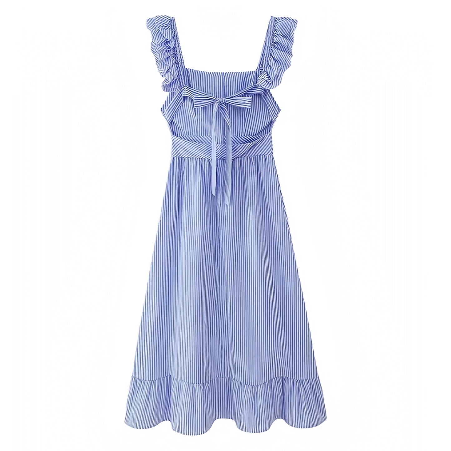 blue-and-white-striped-seersucker-pinstripe-print-patterned-ruffle-trim-short-puff-sleeve-square-neck-spaghetti-strap-backless-open-back-button-down-linen-midi-long-maxi-dress-gown-women-ladies-chic-trendy-spring-2024-summer-elegant-casual-semi-formal-classy-feminine-preppy-style-prom-party-european-greece-beach-wear-vacation-sundress-coastal-granddaughter-nautical-grandmillennial-zara-revolve-hill-house-pacsun-altard-state