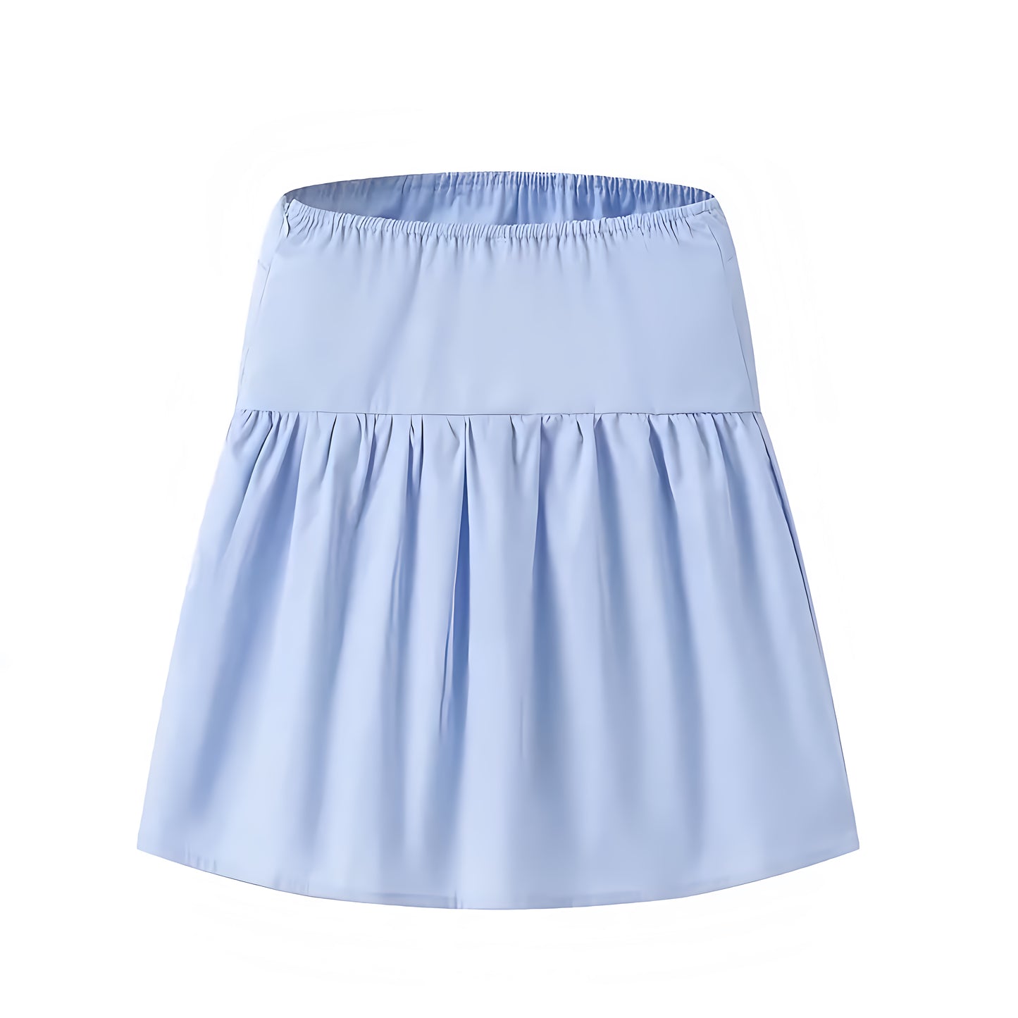 Light Blue Strapless Ruffled Babydoll Camisole Top