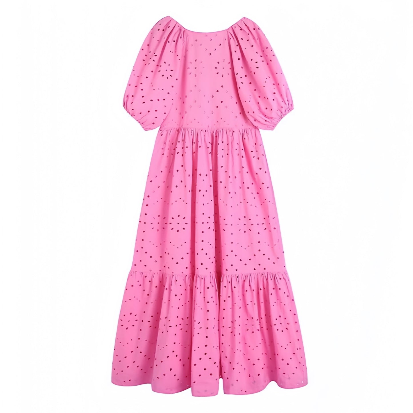hot-bright-pink-eyelet-embroidered-patterned-short-puff-sleeve-v-neck-ruffled-midi-long-maxi-dress-ball-gown-couture-women-ladies-chic-trendy-spring-2024-summer-elegant-semi-formal-feminine-casual-preppy-style-european-tropical-beach-vacation-sundress-revolve-altard-state-loveshackfancy-zimmerman-dupe
