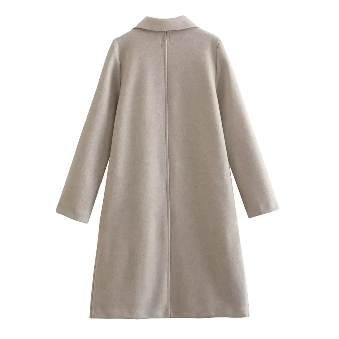 Light Brown Woolen Oversized Long Sleeve Trench Coat
