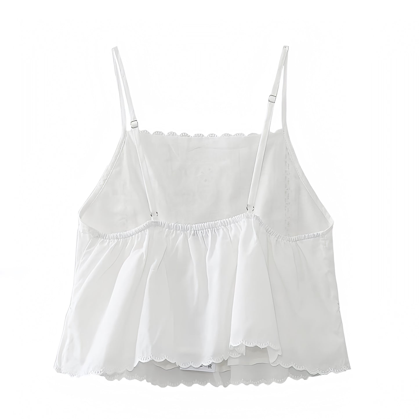 White Eyelet Crochet Embroidered Sleeveless Boho Tank Top