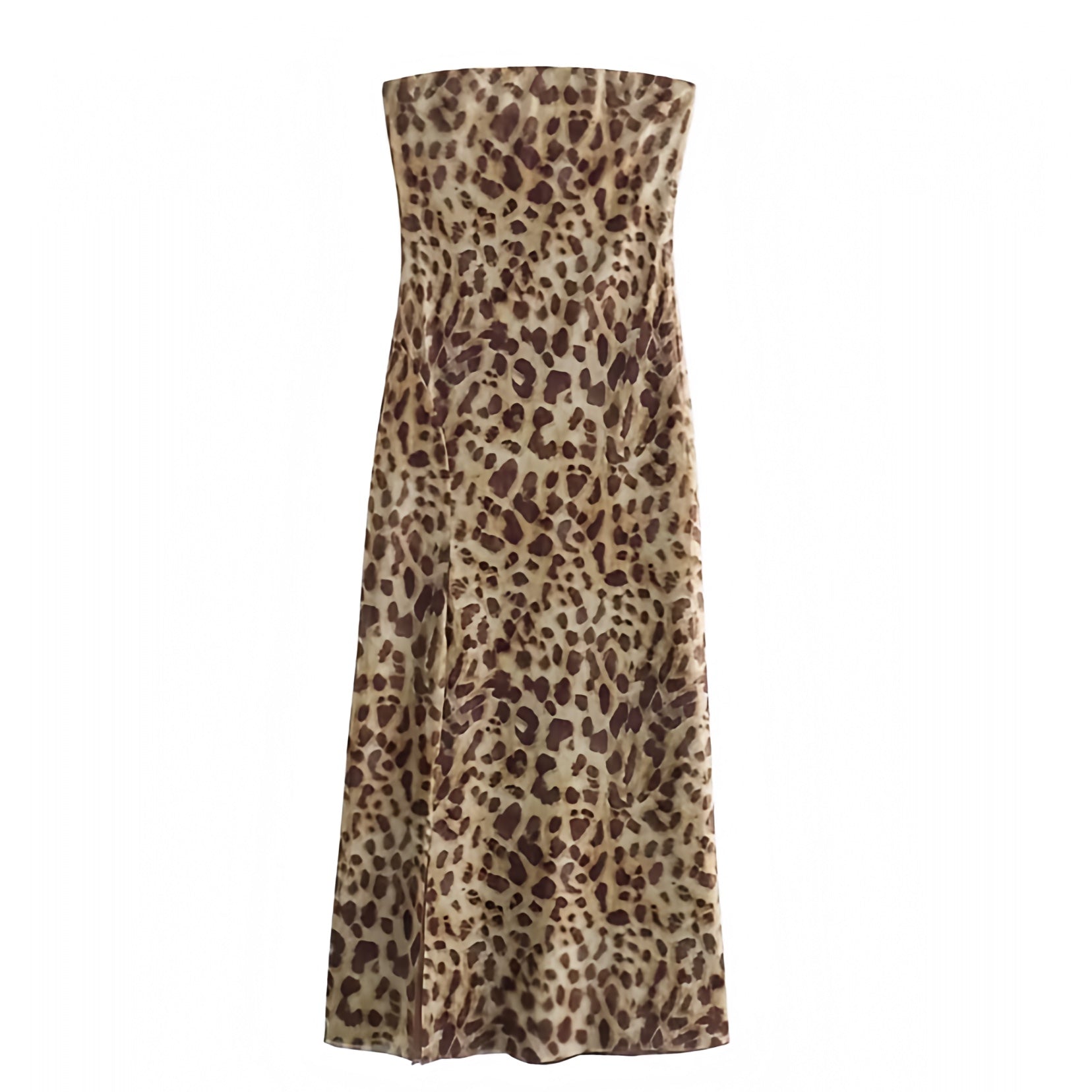 Leopard Print Slim Fit Bodycon Strapless Sleeveless Maxi Slip Dress Dazey Hill Leopard Print Slim Fit Bodycon Strapless Sleeveless Maxi Slip Dress Dazey Hill