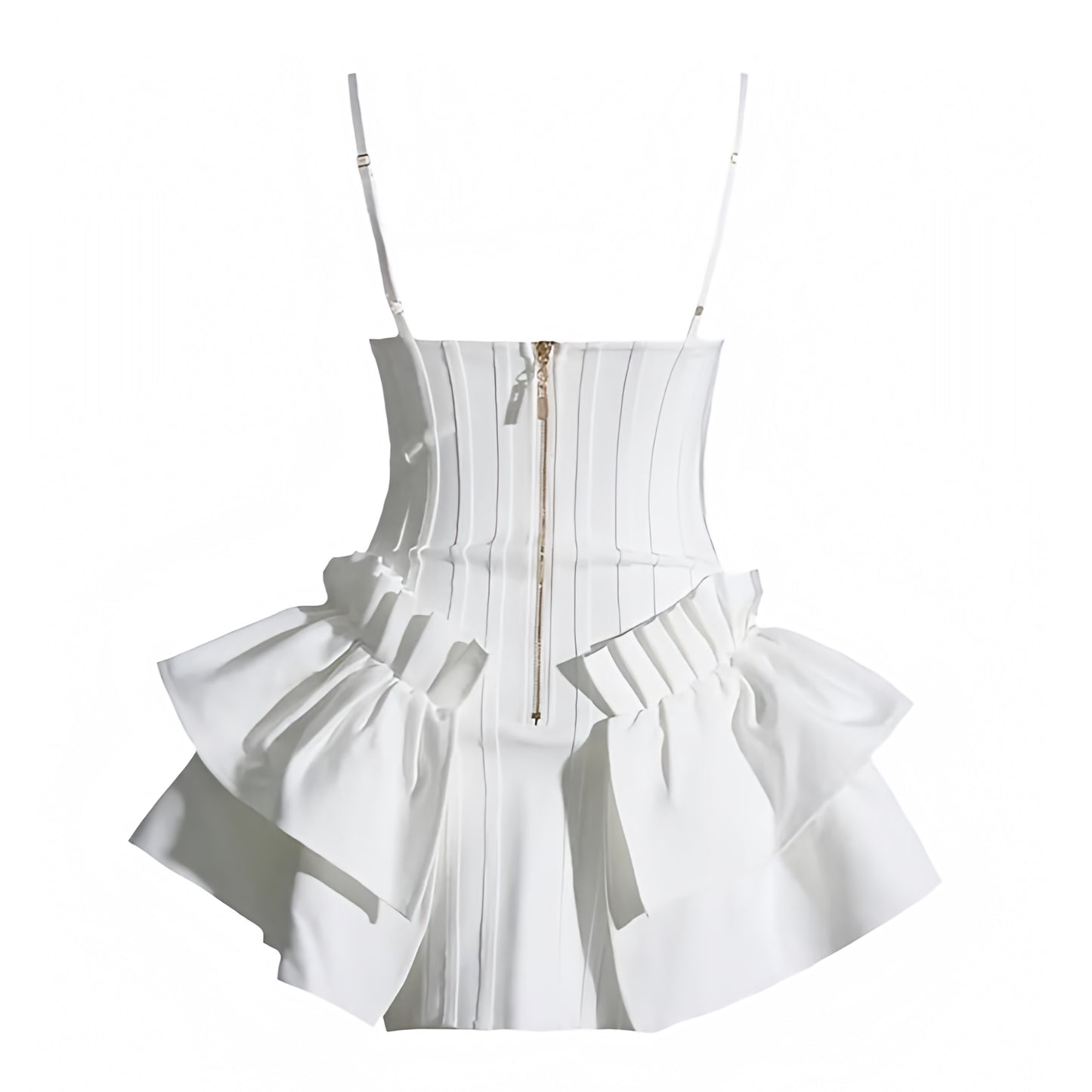 white-ivory-slim-fit-bodycon-corset-bustier-layered-ruffle-drop-waist-spaghetti-strap-sleeveless-backless-open-back-sweetheart-neckline-short-mini-dress-evening-gown-couture-women-ladies-chic-trendy-spring-2024-summer-elegant-semi-formal-classy-feminine-gala-prom-paris-style-parisian-french-european-date-night-sexy-club-cocktail-party-sundress-zara-revolve-reformation-house-of-cb-princess-polly-babyboo-white-fox