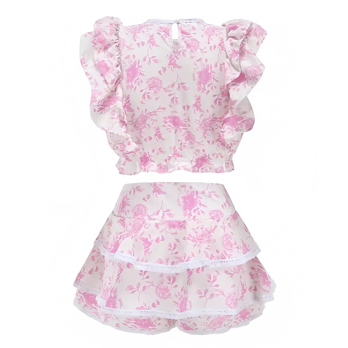 floral-print-light-pink-white-flower-patterned-lace-embroidered-layered-ruffle-trim-slim-fit-bodycon-round-neckline-short-puff-sleeve-top-blouse-and-mid-high-rise-mini-skirt-two-piece-set-dress-women-ladies-chic-trendy-spring-2024-summer-elegant-casual-classy-semi-formal-feminine-prom-gala-preppy-style-wedding-guest-debutante-party-beach-wear-sundress-altard-state-revolve-loveshackfancy-dupe