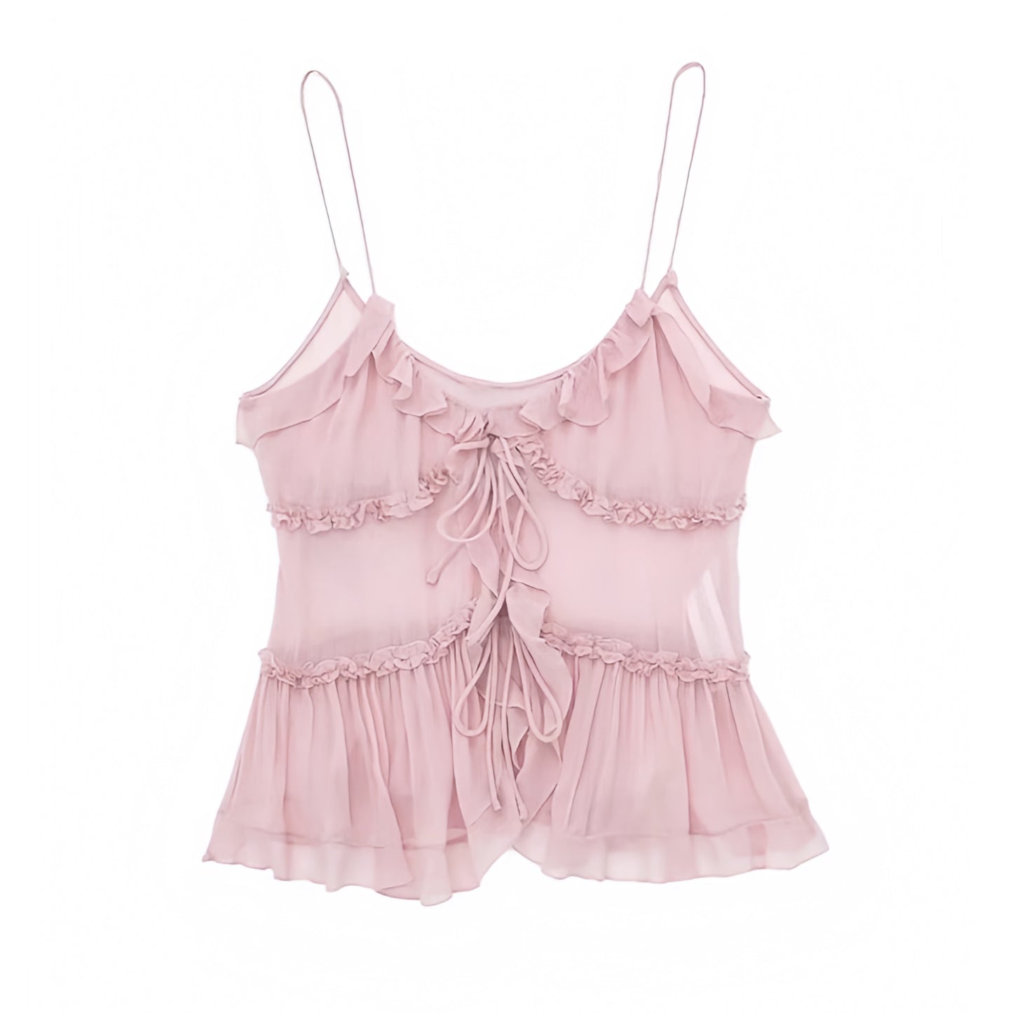 light-pink-bow-layered-ruffle-trim-mesh-translucent-slim-fitted-bodice-round-neckline-spaghetti-strap-sleeveless-cut-out-backless-open-back-fit-and-flare-tiered-crop-camisole-tank-top-blouse-women-ladies-chic-trendy-spring-2024-summer-elegant-casual-feminine-coquette-ballet-core-pilates-princess-preppy-style-date-night-out-sexy-party-club-wear-shirt-zara-revolve-aritzia-urban-outfitters-whitefox-babyboo-iamgia-jaded-london-areyouami-edikted
