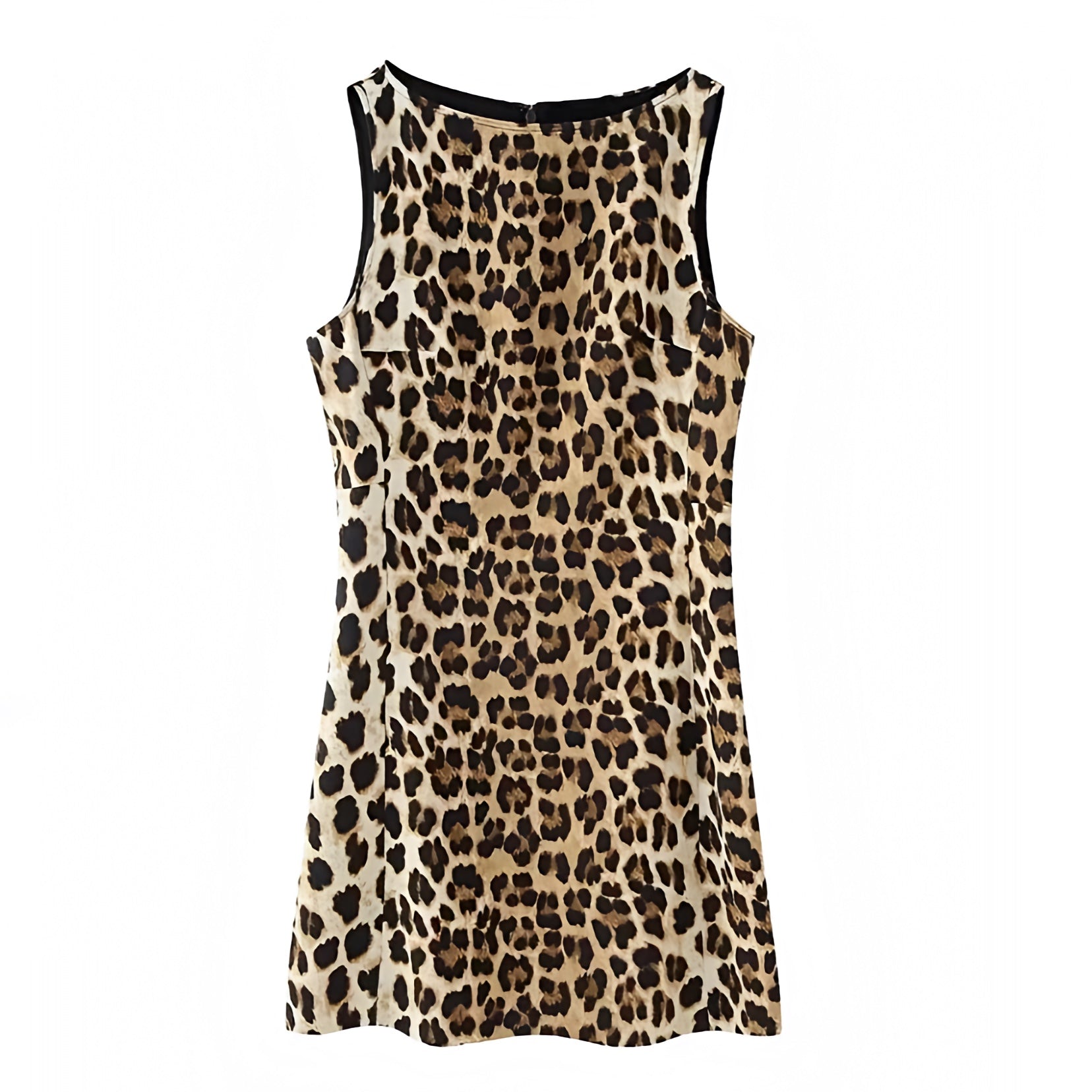 Women's Leopard Print Slim Fit Bodycon Sleeveless Boat Neck Mini Dress Dazey Hill Women's Leopard Print Slim Fit Bodycon Sleeveless Boat Neck Mini Dress Dazey Hill