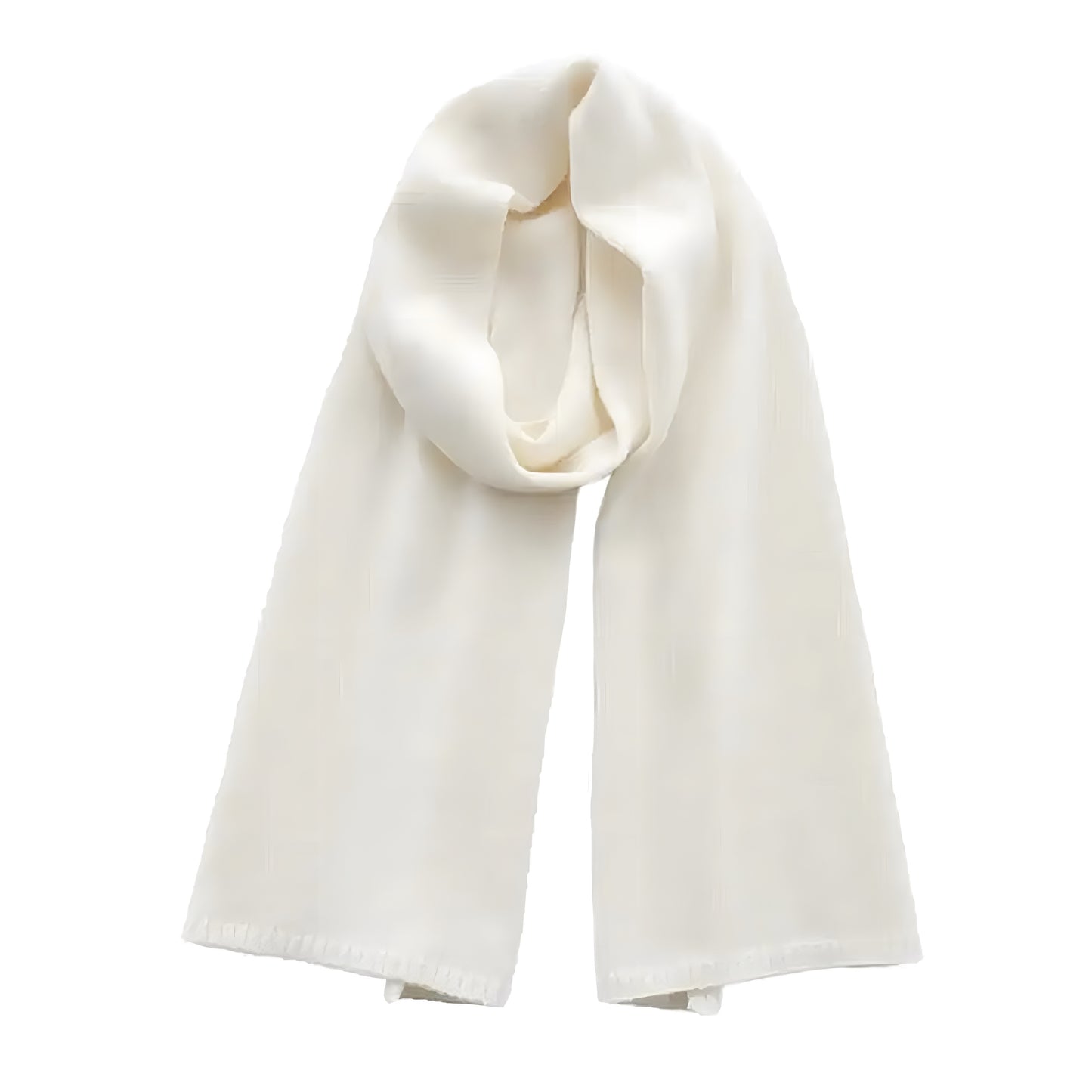 White Oversized Knit Wool Scarf