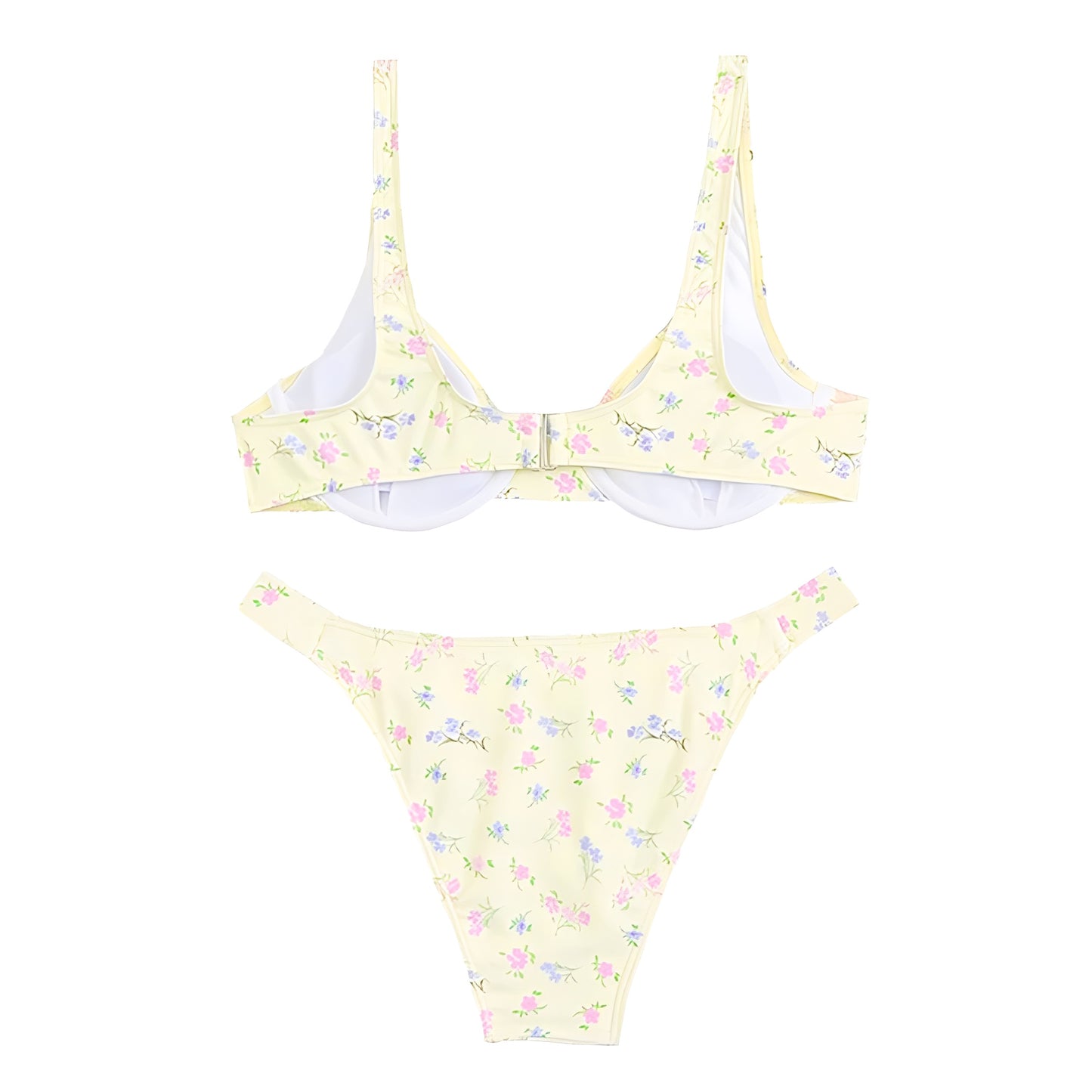Penelope Floral Print Spaghetti Strap Underwire 2 Piece Bikini Set
