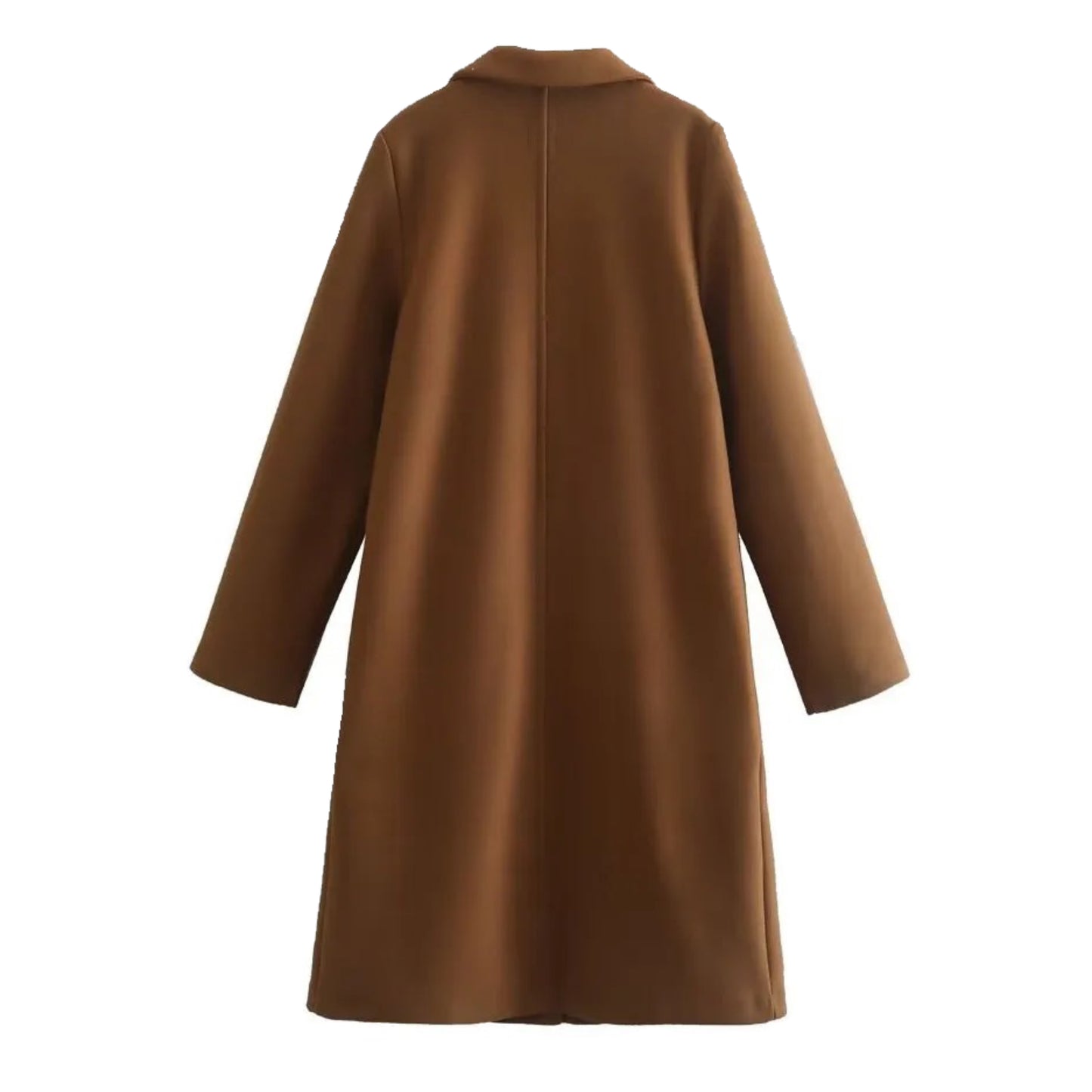Dark Brown Woolen Oversized Long Sleeve Trench Coat