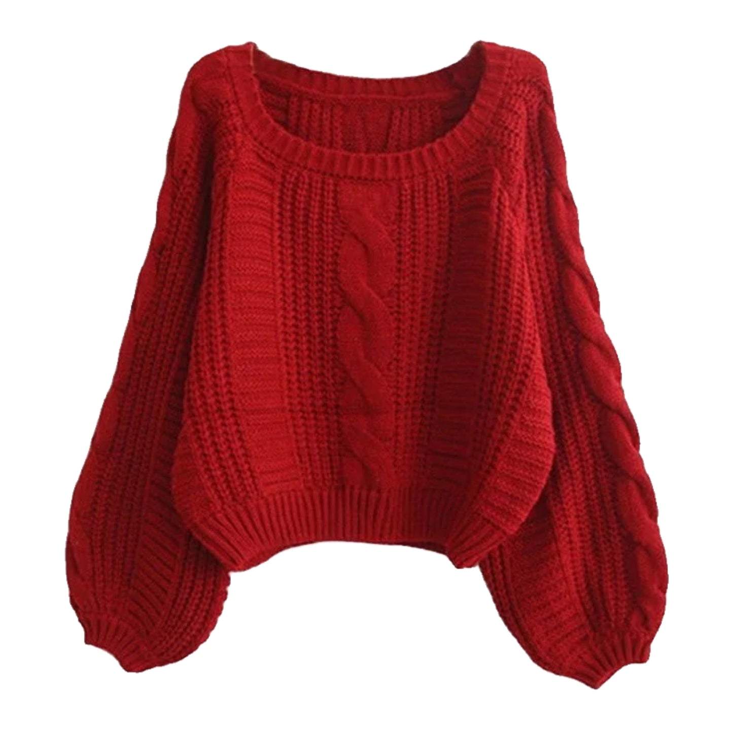 burgundy-red-chunky-knit-cable-knitted-cotton-woolen-crochet-soft-oversized-loose-cropped-long-sleeve-round-neckline-scoop-o-neck-pullover-sweater-jumper-sweatshirt-knitwear-cozy-warm-women-ladies-teens-unisex-girls-fall-2024-autumn-winter-2025-chic-trendy-casual-neutral-basic-feminine-cute-stockholm-style-scandinavian-scandi-street-wear-rory-gilmore-girls-modest-preppy-zara-revolve-aritzia-grey-bandit-dupe
