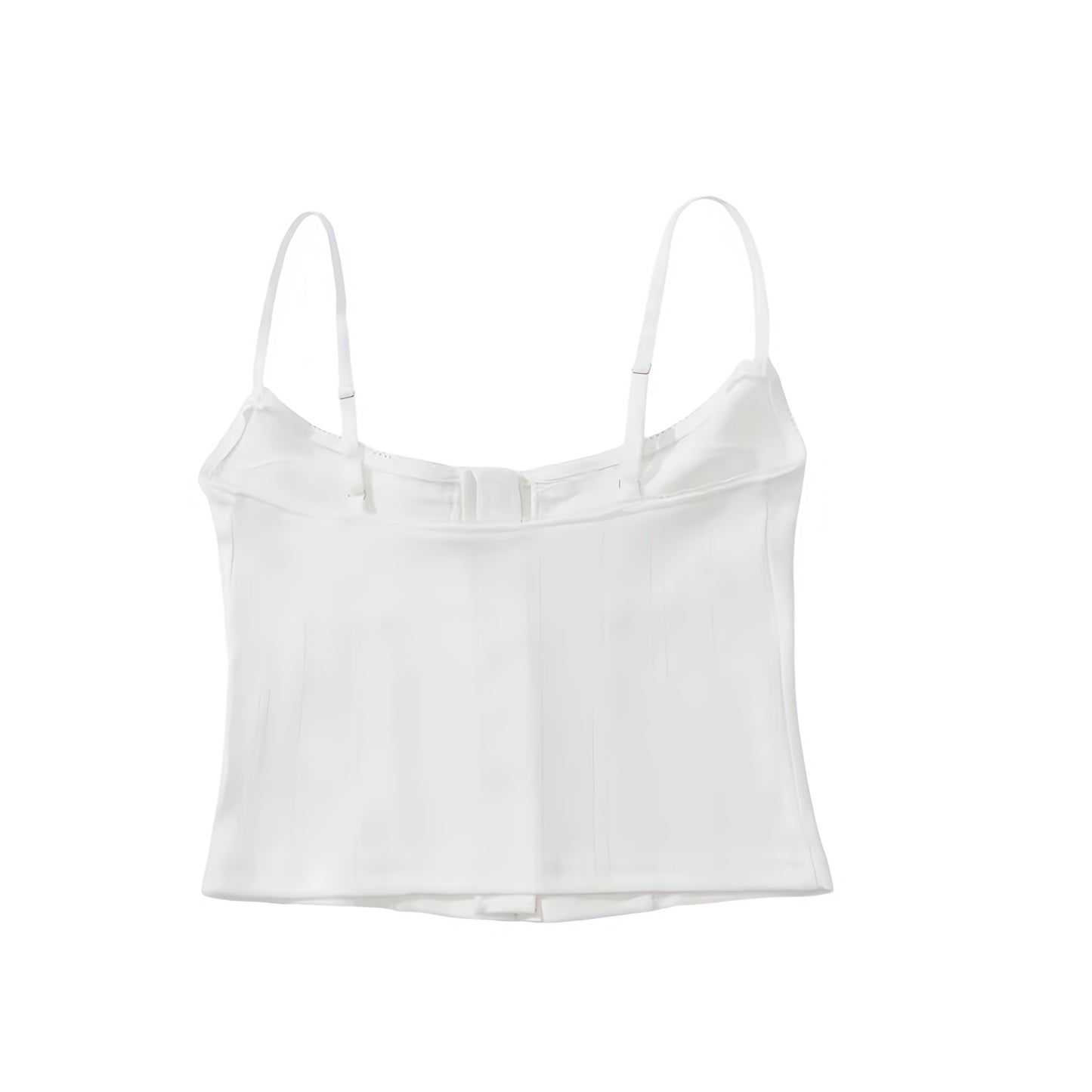 White Spaghetti Strap Corset Crop Top