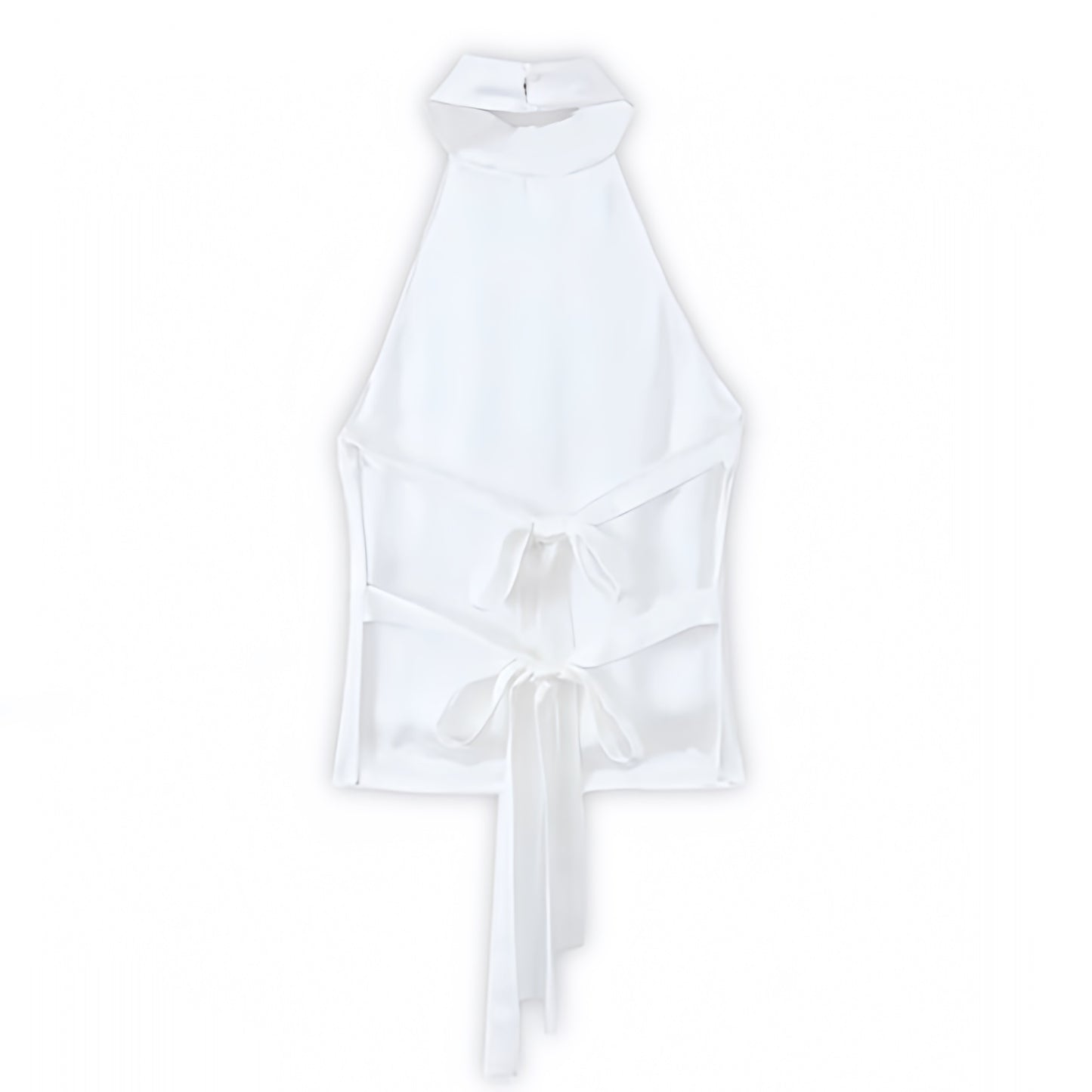 white-ivory-satin-silk-shimmer-ruched-slim-fit-bodycon-sleeveless-backless-open-back-bow-string-tie-halter-crop-camisole-tank-top-blouse-women-ladies-chic-trendy-spring-2024-summer-elegant-casual-semi-formal-classy-feminine-party-date-night-out-sexy-club-wear-y2k-90s-minimalist-office-siren-style-zara-revolve-aritzia-whitefox-princess-polly-babyboo-iamgia-edikted-fenity-areyouami