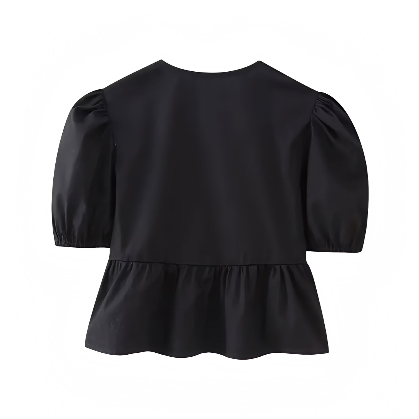 black-bow-lace-up-round-neck-cut-out-ruffled-short-puff-sleeve-loose-fit-oversized-linen-crop-camisole-top-blouse-t-shirt-baby-tee-women-ladies-chic-trendy-spring-2024-summer-elegant-casual-feminine-preppy-style-coquette-dollette-zara-revolve-aritzia-urban-outfitters-brandy-melville-pacsun-garage-altard-state