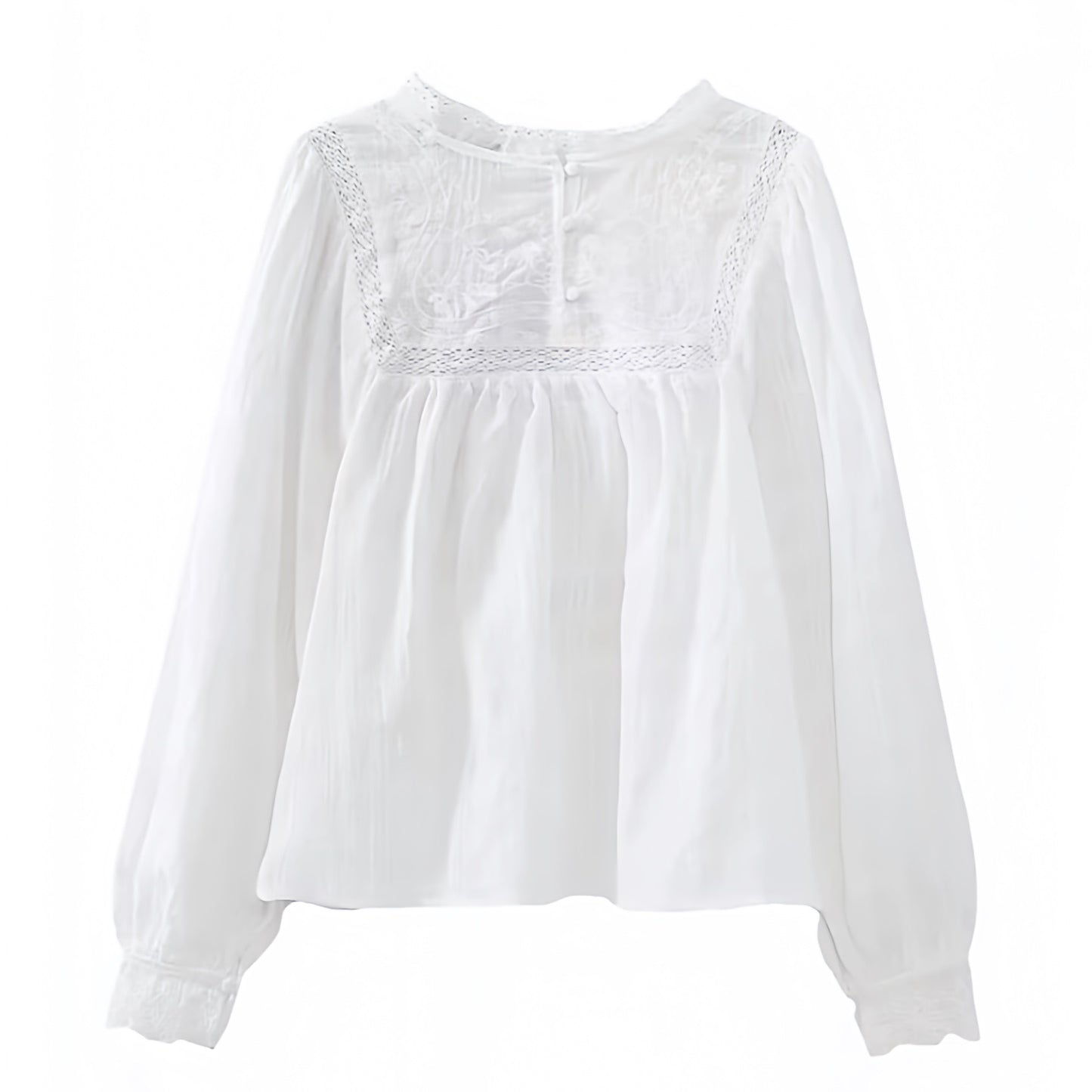 white-eyelet-lace-trim-embroidered-cut-out-button-down-round-neck-long-sleeve-loose-fit-linen-cotton-light-weight-boho-flowy-tiered-camisole-crop-top-blouse-shirt-women-ladies-chic-trendy-spring-2024-summer-elegant-casual-feminine-classy-preppy-style-european-tropical-vacation-beach-wear-zara-revolve