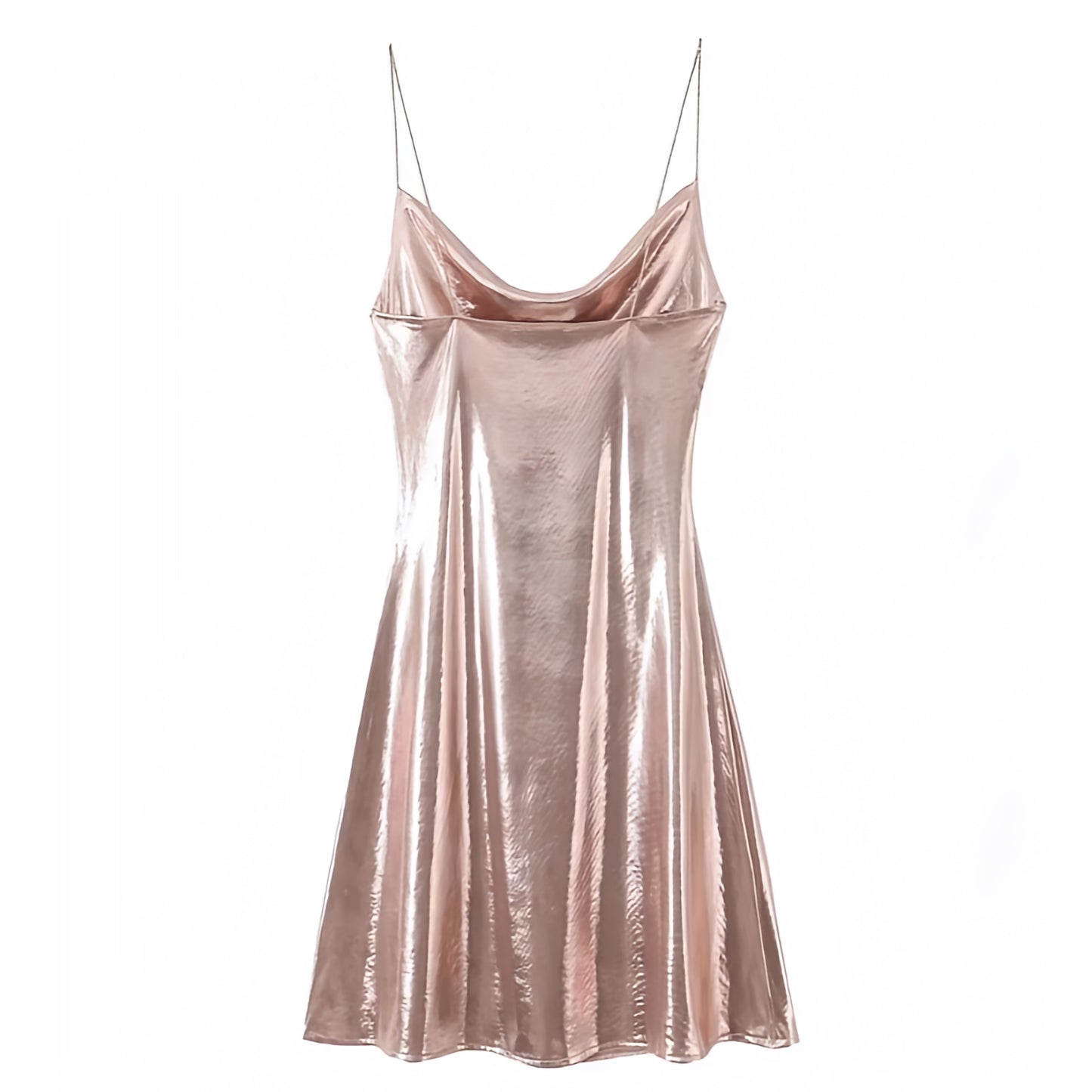 light-pink-rose-gold-metallic-shimmer-bodycon-ruched-scoop-neck-spaghetti-strap-cut-out-short-mini-slip-dress-women-ladies-spring-2024-summer-chic-trendy-elegant-semi-formal-classy-prom-gala-party-date-night-sexy-club-wear-cocktail-evening-sundress-zara-revolve