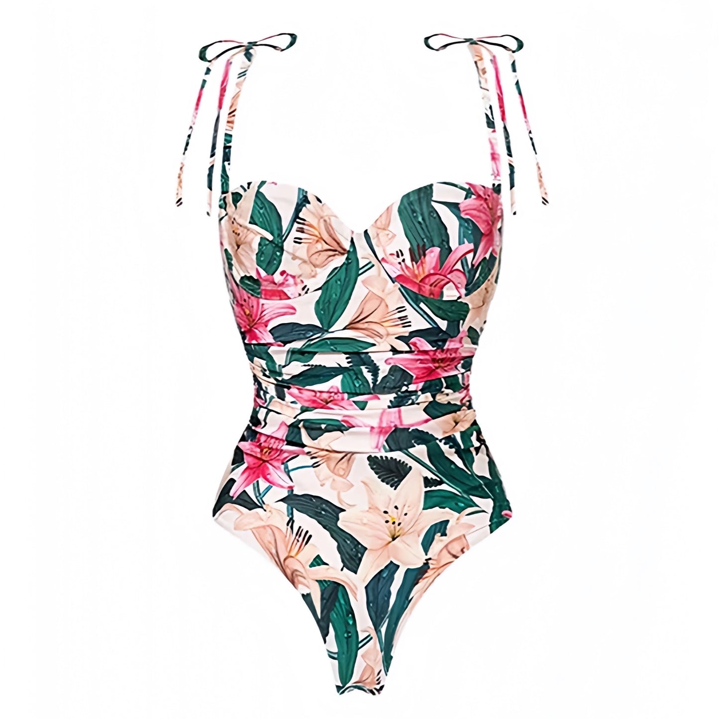 floral-print-light-pink-white-green-multi-color-tropical-flower-patterned-slim-fit-bodycon-ruched-sweetheart-neckline-spaghetti-strap-sleeveless-backless-open-back-underwire-push-up-cheeky-thong-one-piece-swimsuit-swimwear-bathing-suit-women-ladies-teens-tweens-chic-trendy-spring-2024-summer-elegant-feminine-preppy-style-hawaiian-vacation-beach-wear-revolve-altard-state-loveshackfancy-frankies-bikinis-blackbough-kulakinis-fillyboo-dupe