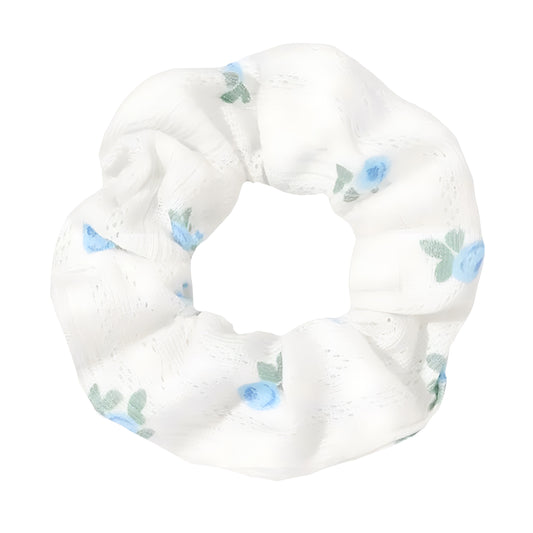 Light Blue Rose Hair Scrunchy