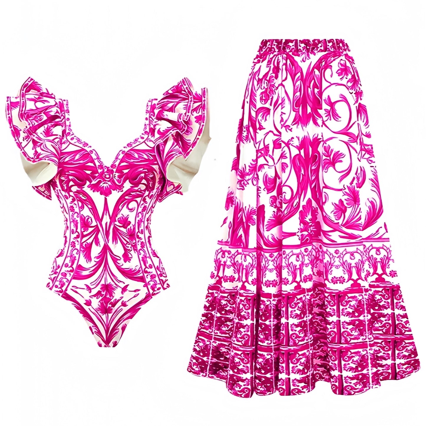 floral-print-hot-pink-white-multi-color-flower-patterned-slim-fit-bodycon-layered-ruffle-trim-sweetheart-neckline-short-puff-sleeve-backless-open-back-wireless-push-up-cheeky-thong-modest-boho-bohemain-one-piece-swimsuit-swimwear-bathing-suit-with-midi-long-maxi-cover-skirt-women-ladies-teens-tweens-chic-trendy-spring-2024-summer-elegant-feminine-preppy-style-tropical-hawaiian-european-vacation-beach-wear-revolve-altard-state-loveshackfancy-luisa-cb-positano-frankies-bikinis-blackbough-fillyboo-dupe