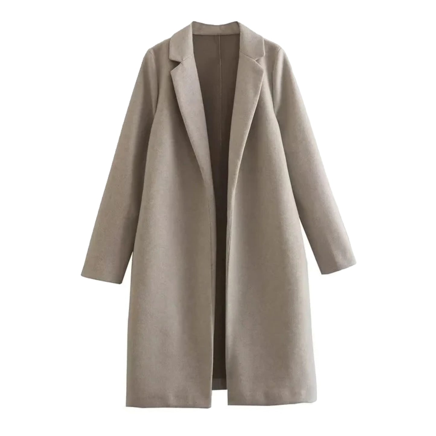 Light Brown Woolen Oversized Long Sleeve Trench Coat