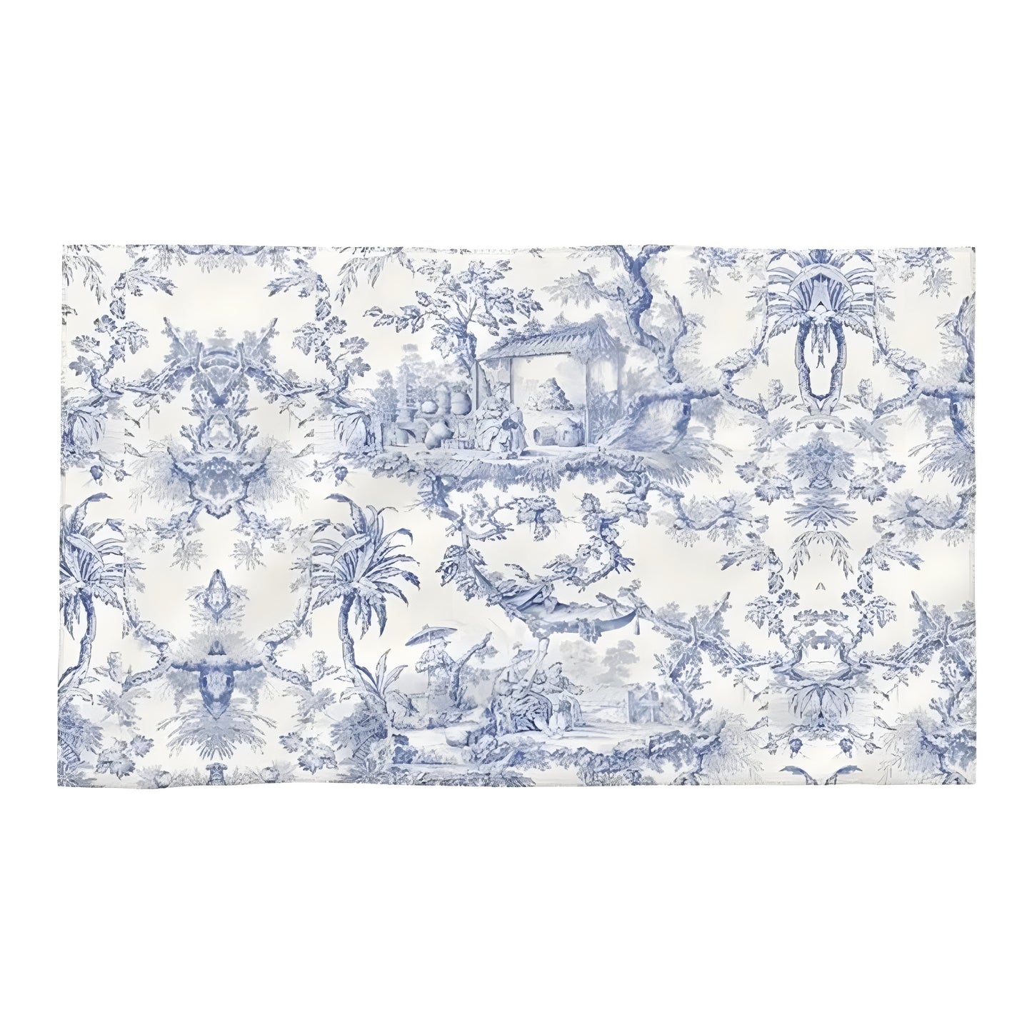 Montauk Blue Coastal Print Cotton Beach Towel