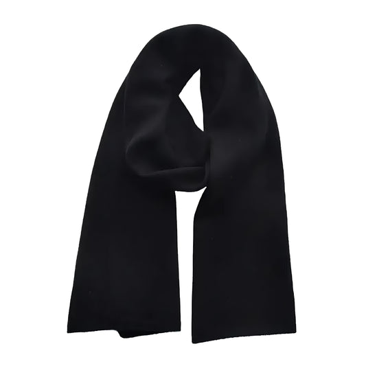 Black Oversized Knit Wool Scarf