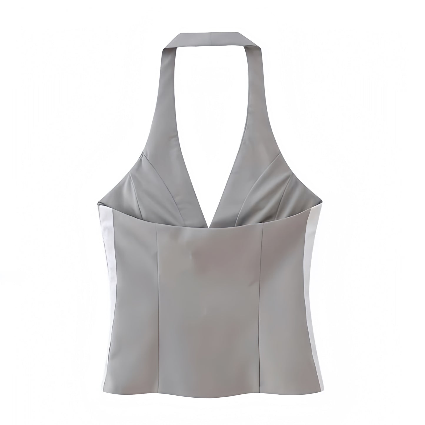 light-grey-gray-silver-bodycon-corset-pleated-v-neck-slim-fit-sleeveless-backless-open-back-cut-out-halter-crop-camisole-tank-top-blouse-women-ladies-chic-trendy-spring-2024-summer-elegant-casual-semi-formal-classy-feminine-party-date-night-out-sexy-club-wear-y2k-90s-minimalist-office-siren-style-zara-revolve-aritzia-white-fox-princess-polly-babyboo-iamgia-edikted-fenity