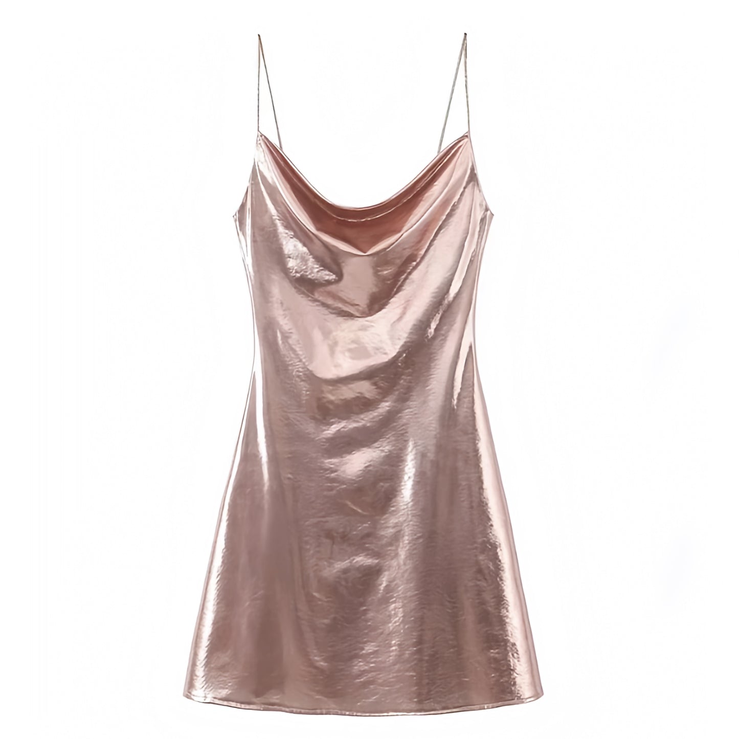 light-pink-rose-gold-metallic-shimmer-bodycon-ruched-scoop-neck-spaghetti-strap-cut-out-short-mini-slip-dress-women-ladies-spring-2024-summer-chic-trendy-elegant-semi-formal-classy-prom-gala-party-date-night-sexy-club-wear-cocktail-evening-sundress-zara-revolve