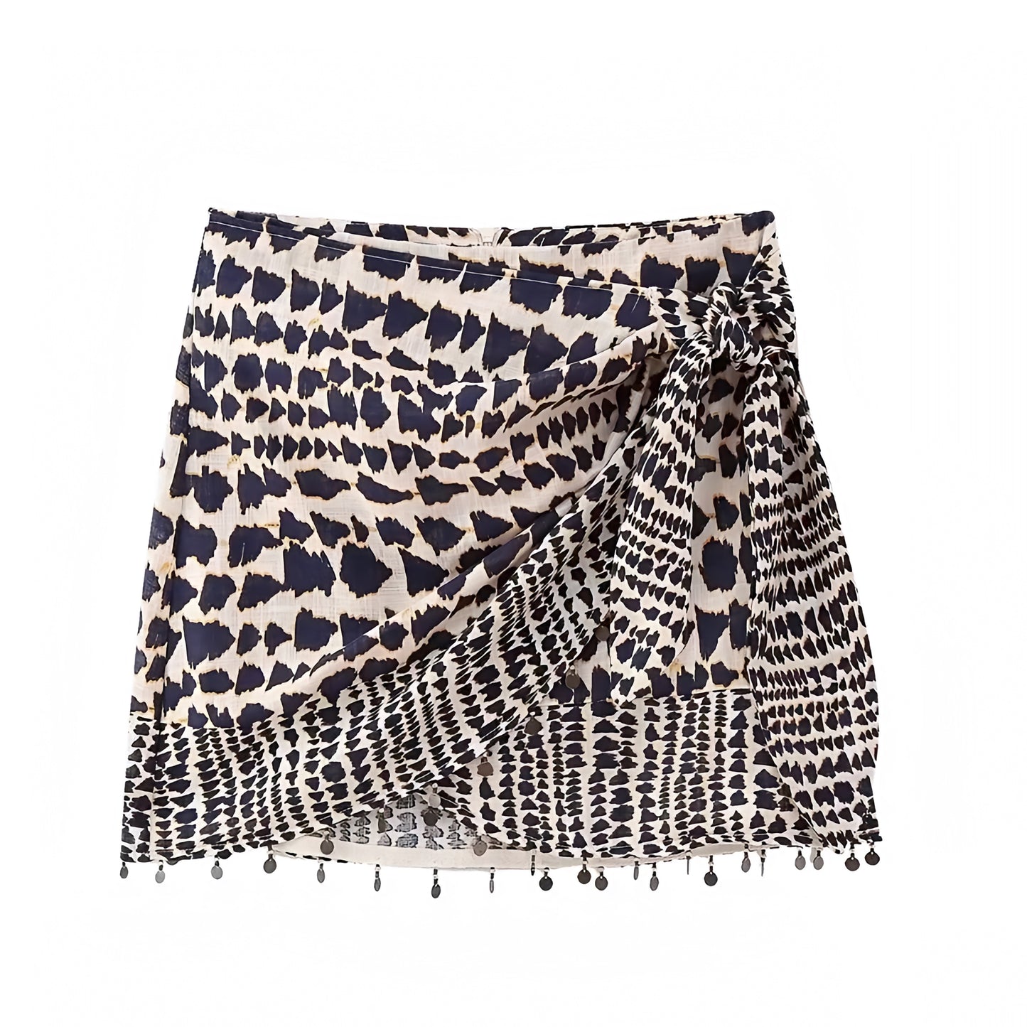 Málaga Animal Print Low-Rise Bohemian Mini Skirt