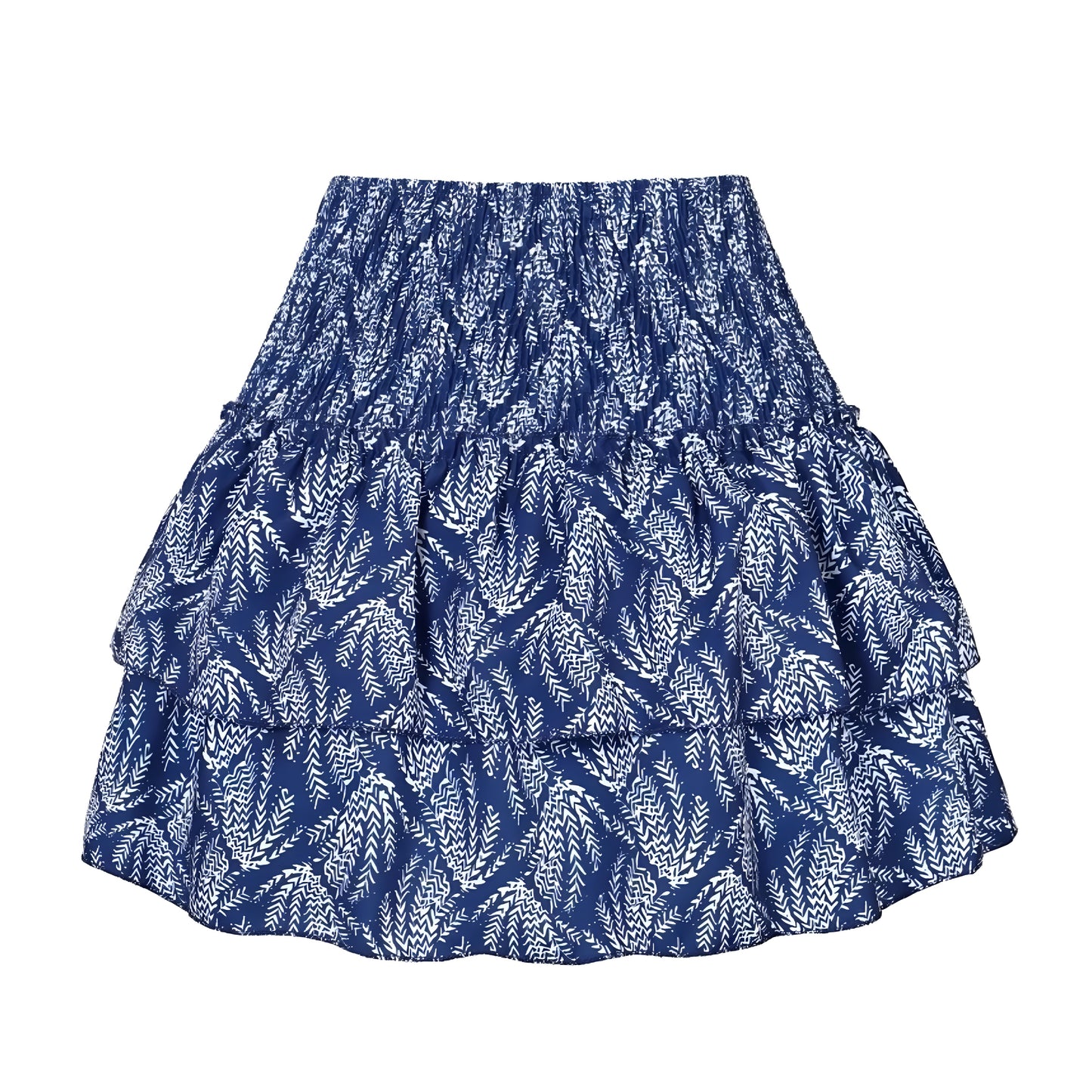 dark-navy-blue-and-white-multi-color-floral-patterned-layered-ruffle-smocked-fitted-waist-tiered-shirred-bodice-mid-high-rise-waisted-flowy-boho-tullie-tutu-mini-skirt-skort-women-ladies-chic-trendy-spring-2024-summer-casual-feminine-preppy-style-party-european-tropical-vacation-beach-wear-coastal-granddaughter-zara-altard-state-revolve-garage-pacsun-loveshackfancy-cb-positano