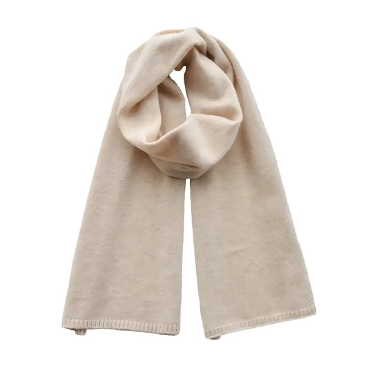 Light Beige Oversized Knit Wool Scarf