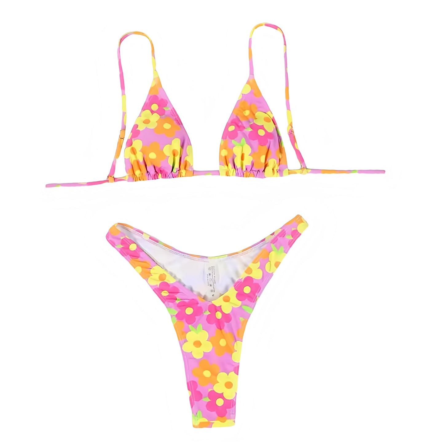 Malibu Floral Print 2 Piece Triangle Bikini Set
