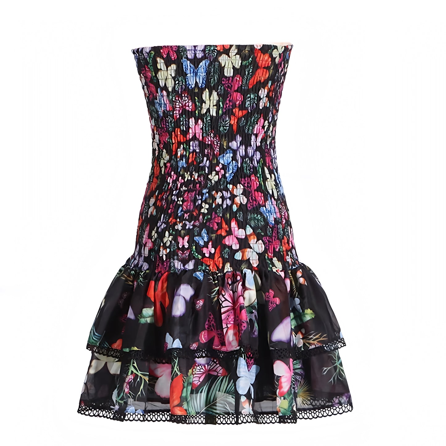floral-print-black-rainbow-red-blue-pink-green-multi-color-butterfly-patterned-slim-bodycon-embroidered-layered-ruffle-trim-smocked-shirred-bodice-drop-waist-fit-and-flare-sweetheart-neckline-strapless-bandeau-sleeveless-spaghetti-strap-halter-tiered-flowy-boho-bohemian-short-mini-dress-couture-women-ladies-teens-tweens-chic-trendy-spring-2024-summer-elegant-semi-formal-casual-feminine-preppy-style-prom-homecoming-party-tropical-european-sundress-charo-ruiz-zimmerman-altard-state-loveshackfancy-dupe