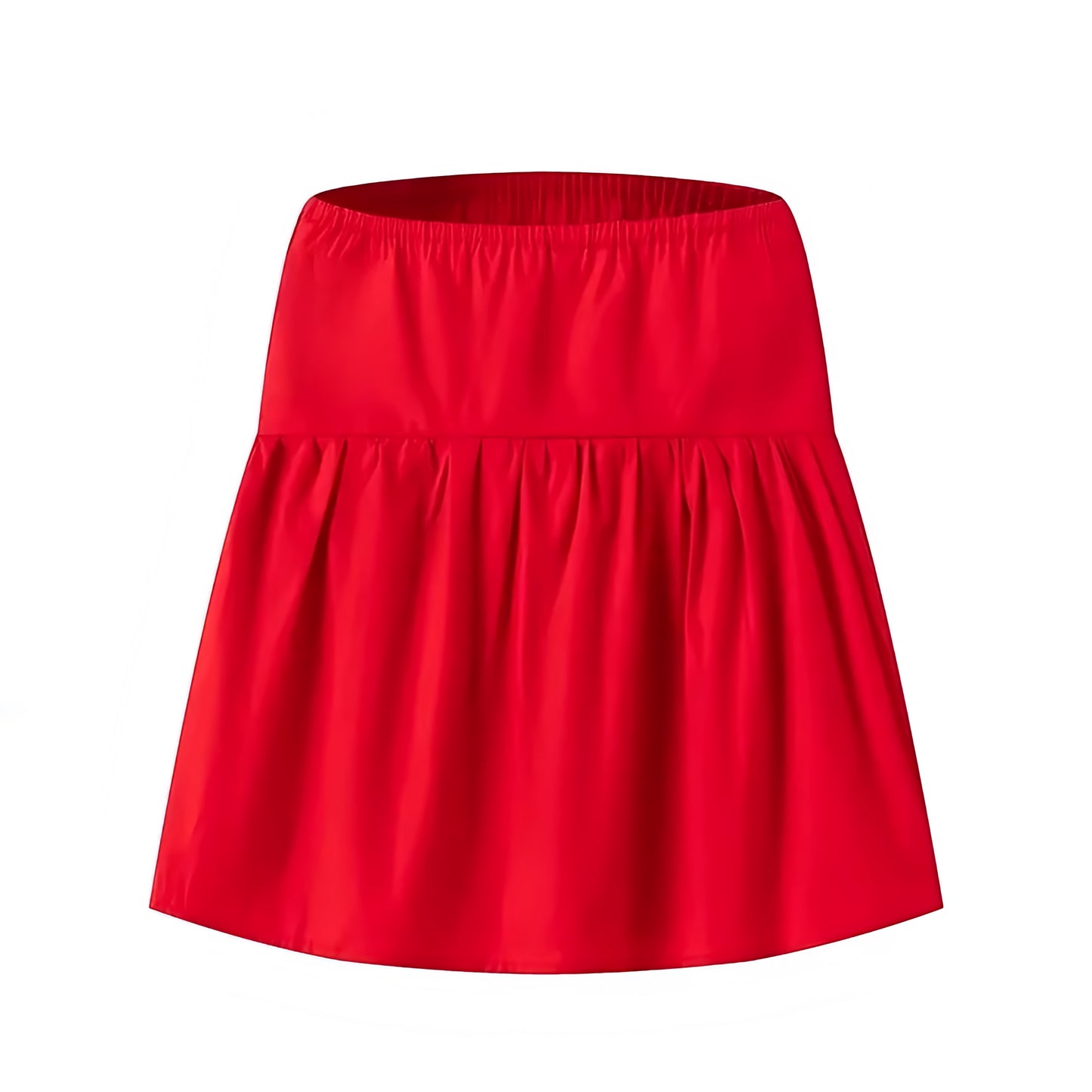 Cherry Red Strapless Ruffled Babydoll Camisole Top