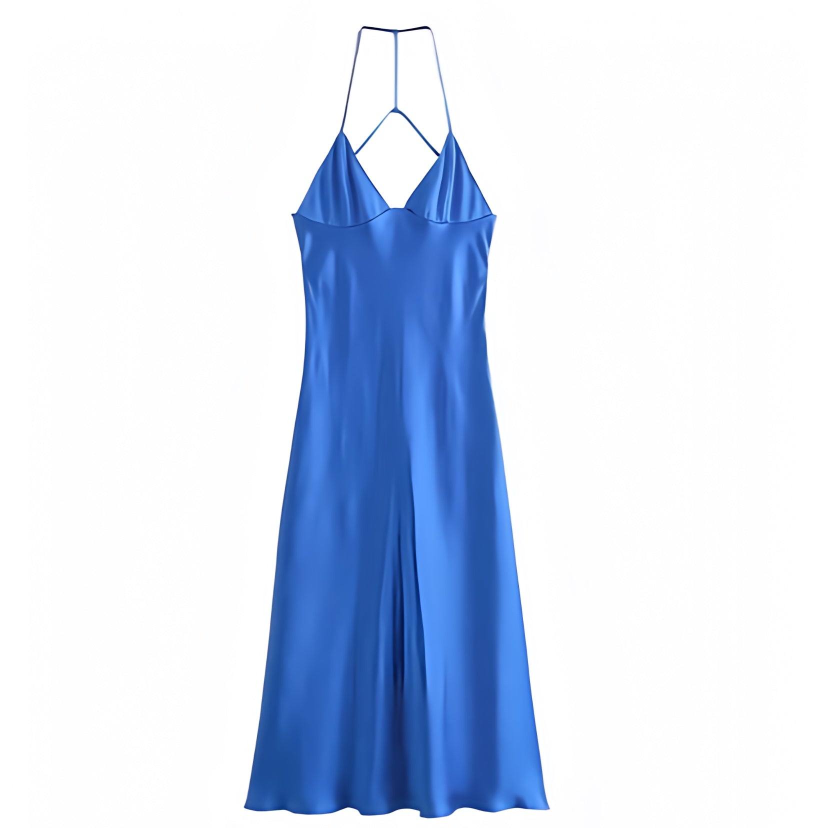 Dark Blue Satin Spaghetti Strap Backless Halter Maxi Slip Dress Dazey Hill Dark Blue Satin Spaghetti Strap Backless Halter Maxi Slip Dress Dazey Hill