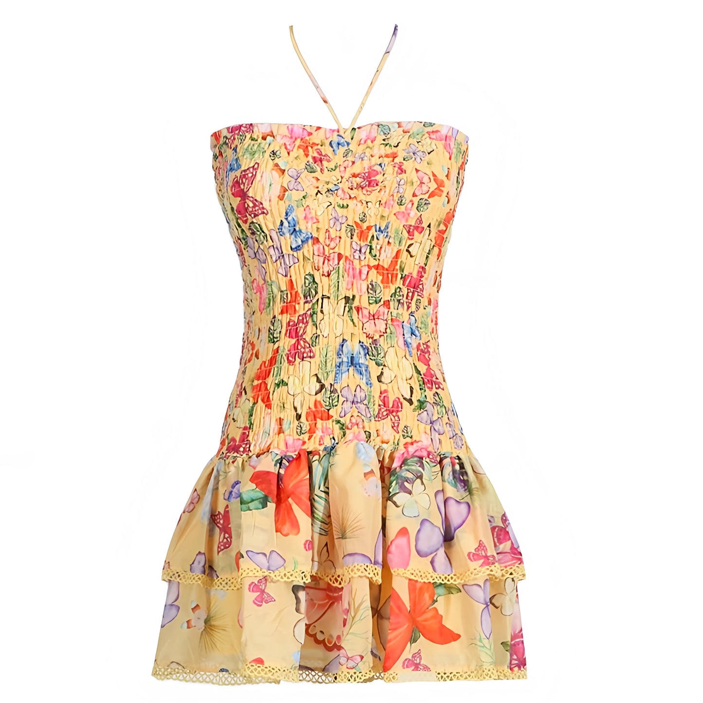 floral-print-yellow-rainbow-red-blue-pink-green-multi-color-butterfly-patterned-slim-bodycon-embroidered-layered-ruffle-trim-smocked-shirred-bodice-drop-waist-fit-and-flare-sweetheart-neckline-strapless-bandeau-sleeveless-spaghetti-strap-halter-tiered-flowy-boho-bohemian-short-mini-dress-couture-women-ladies-teens-tweens-chic-trendy-spring-2024-summer-elegant-semi-formal-casual-feminine-preppy-style-prom-homecoming-party-tropical-european-sundress-charo-ruiz-zimmerman-altard-state-loveshackfancy-dupe