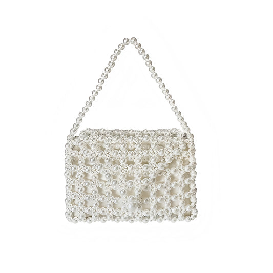White pearl beaded crochet clutch purse, handmade raffia crossbody shoulder bag, elegant boho chic trendy handbag for women, stylish coastal mermaid core fashion accessory perfect for Ibiza style, euro summer vacation 2025, beach club, bohemian resort wear outfits, summer chic purse shipped internationally to USA, Canada, UK, Australia, France, Germany, Spain, Italy, Denmark, Asia.