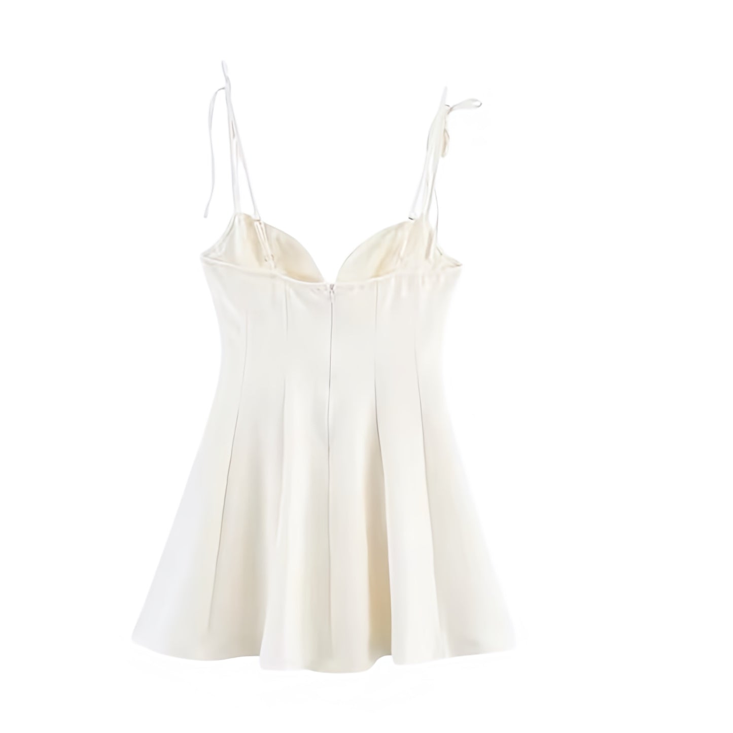 White slim fit bodycon corset bustier sweetheart neckline spaghetti strap sleeveless backless a-line drop waist flared plissé pleated short mini dress sundress for women and teens, chic trendy preppy elegant feminine fashion, Y2K sexy summer 2025 casual everyday holiday vacation brunch sorority rush prom hoco homecoming school party going out night out club wear, with global shipping to USA, UK, Europe, Australia, and Canada.
