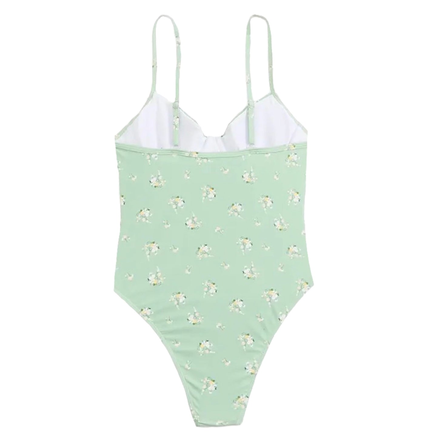 Wildflower Floral Print Underwire Spaghetti Strap One Piece Swimsuit