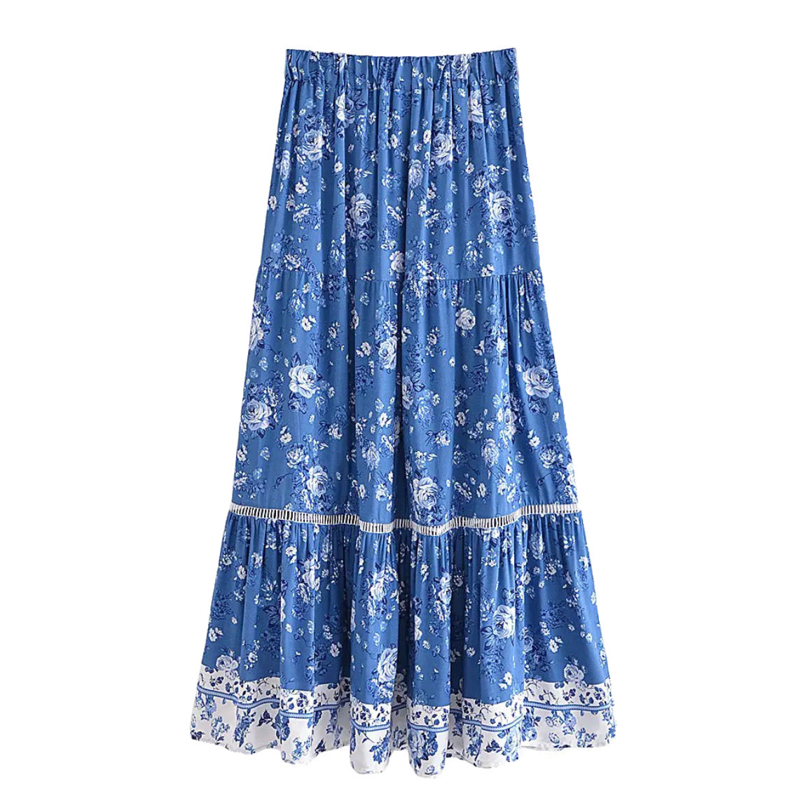 floral-print-dark-blue-white-multicolor-flower-embroidered-broderie-eyelet-embroidery-patterned-slim-fit-low-mid-rise-waisted-draw-string-fitted-waist-tiered-linen-flowy-boho-bohemian-hippie-midi-long-maxi-skirt-women-ladies-chic-trendy-spring-2025-summer-casual-feminine-semi-formal-preppy-style-tropical-vacation-beach-wear-coastal-granddaughter-greece-european-australia-international-shipping