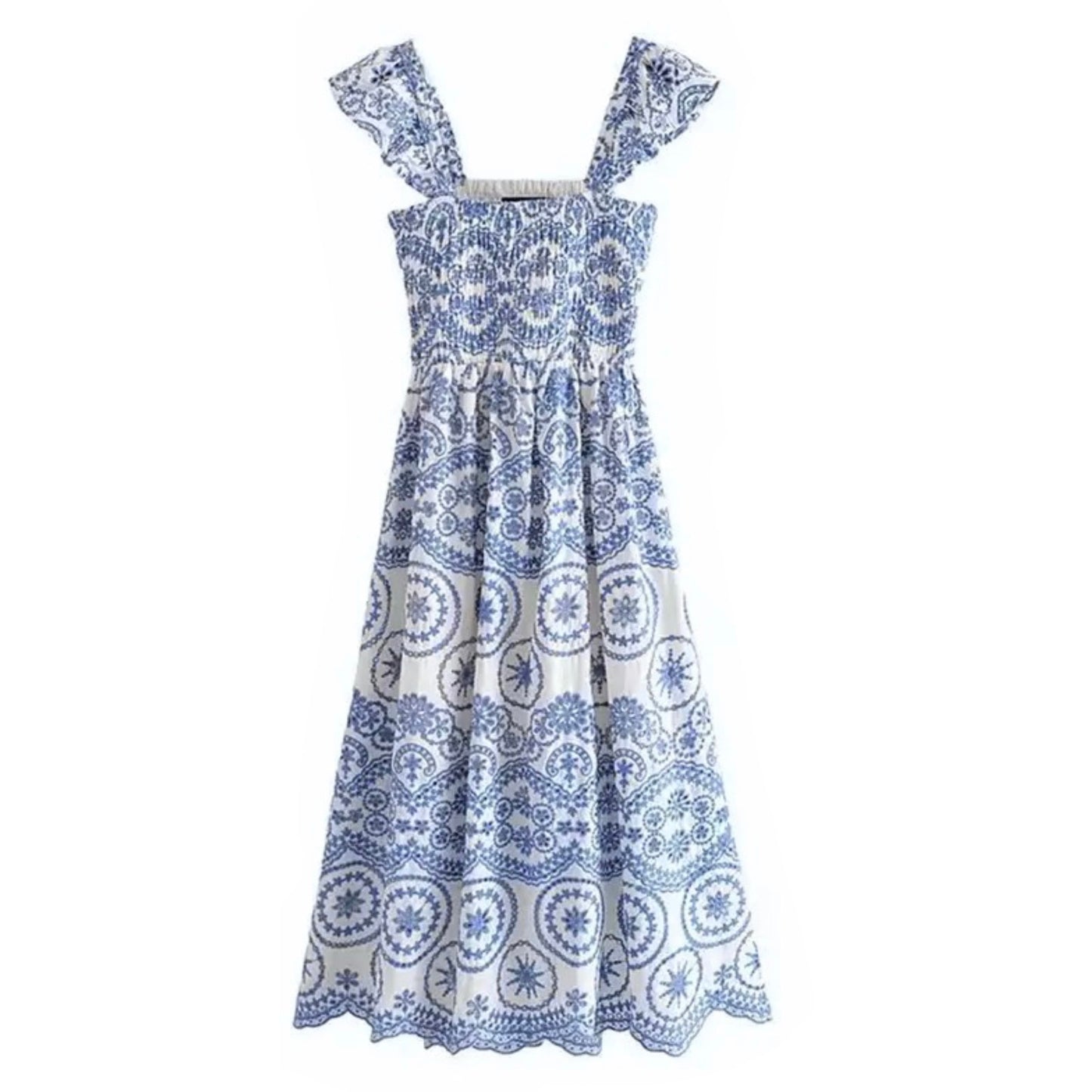 Montauk Embroidered Floral Midi Dress