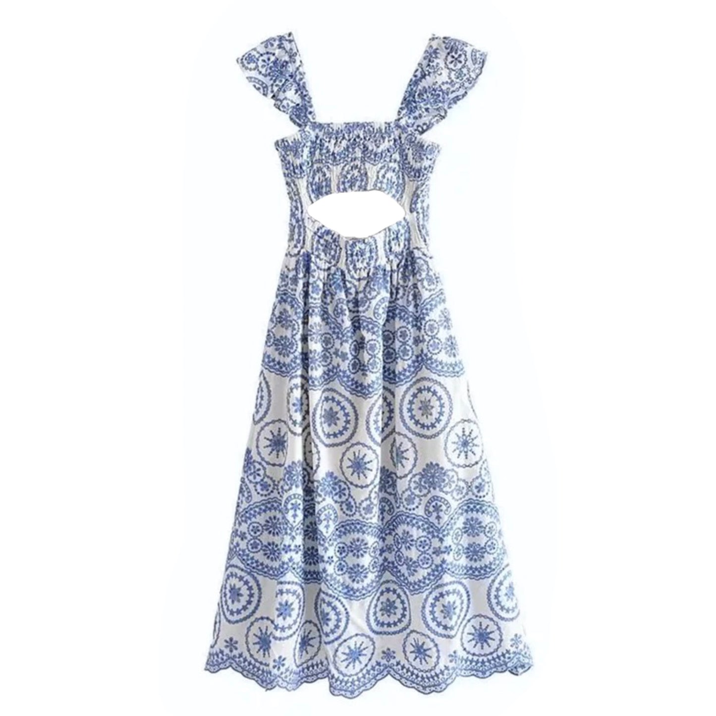 Montauk Embroidered Floral Midi Dress