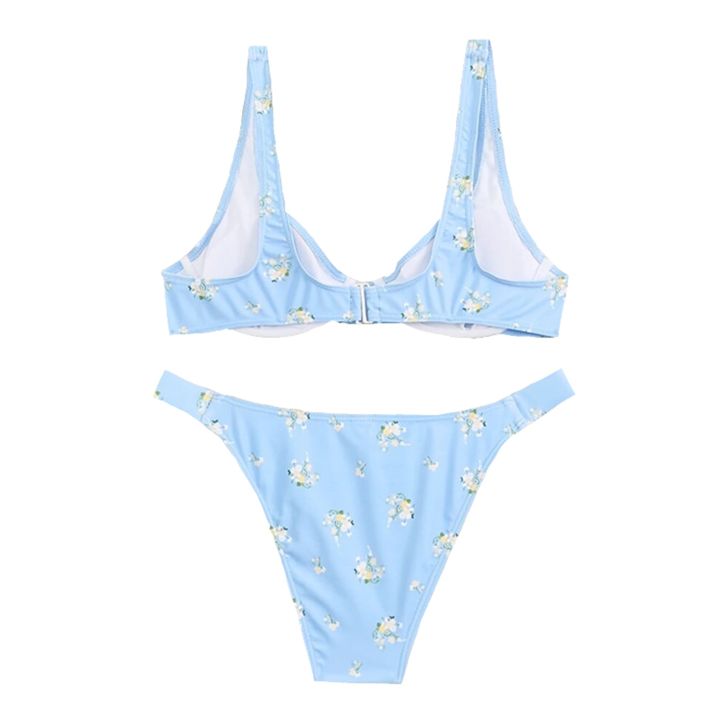 Bluebell Floral Print Spaghetti Strap Underwire 2 Piece Bikini Set