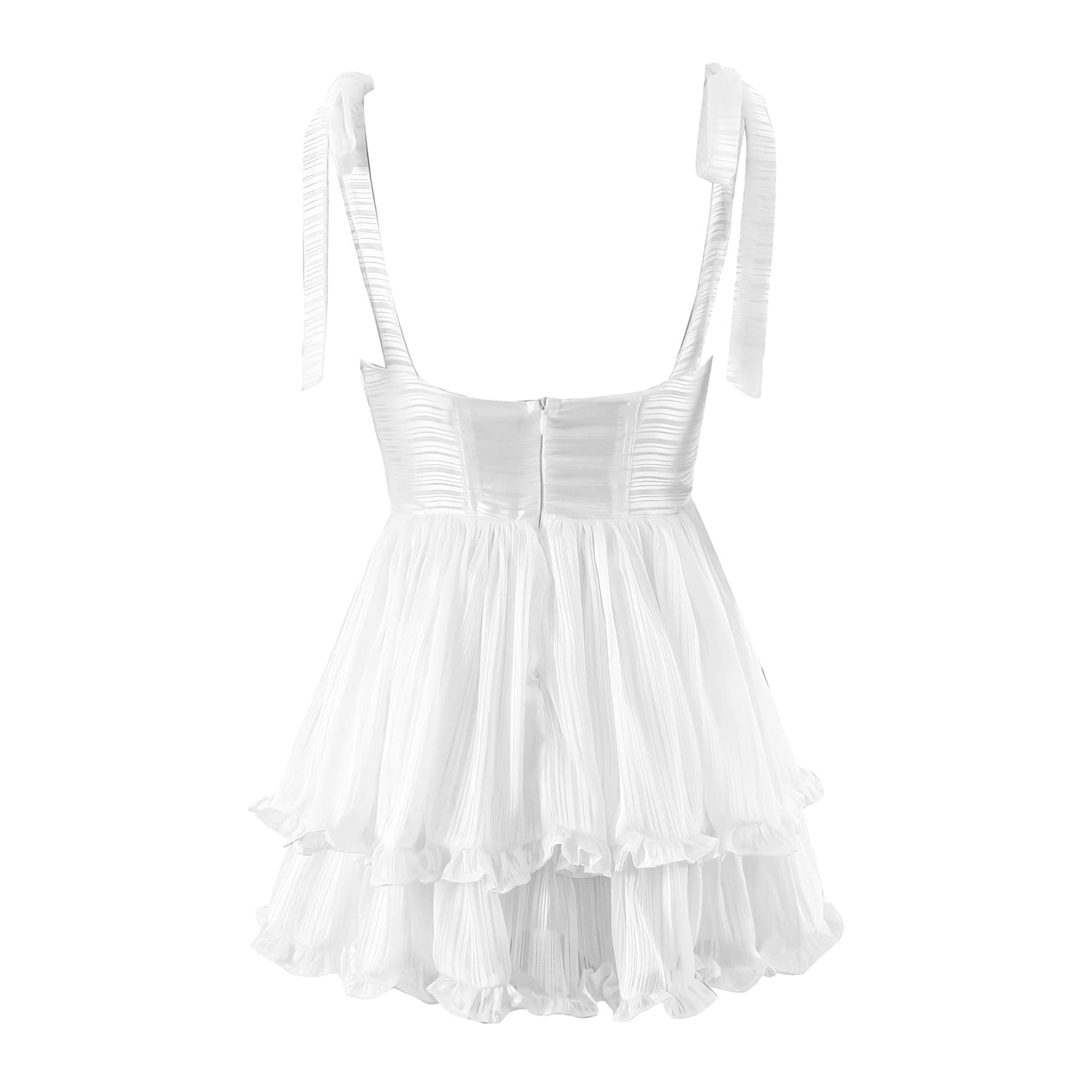 Analisa Satin Corset Spaghetti Strap Layered Ruffle Mini Dress