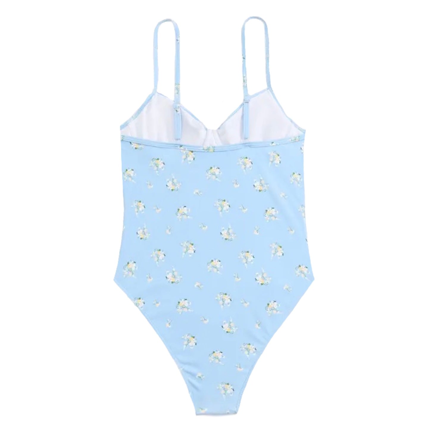 Bluebell Floral Print Underwire Spaghetti Strap One Piece Swimsuit
