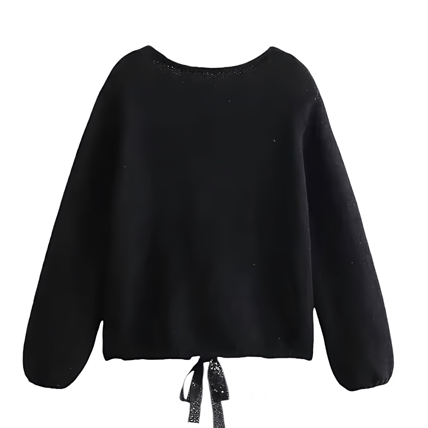 Black Knit Oversized Bow Cardigan Long Sleeve Sweater