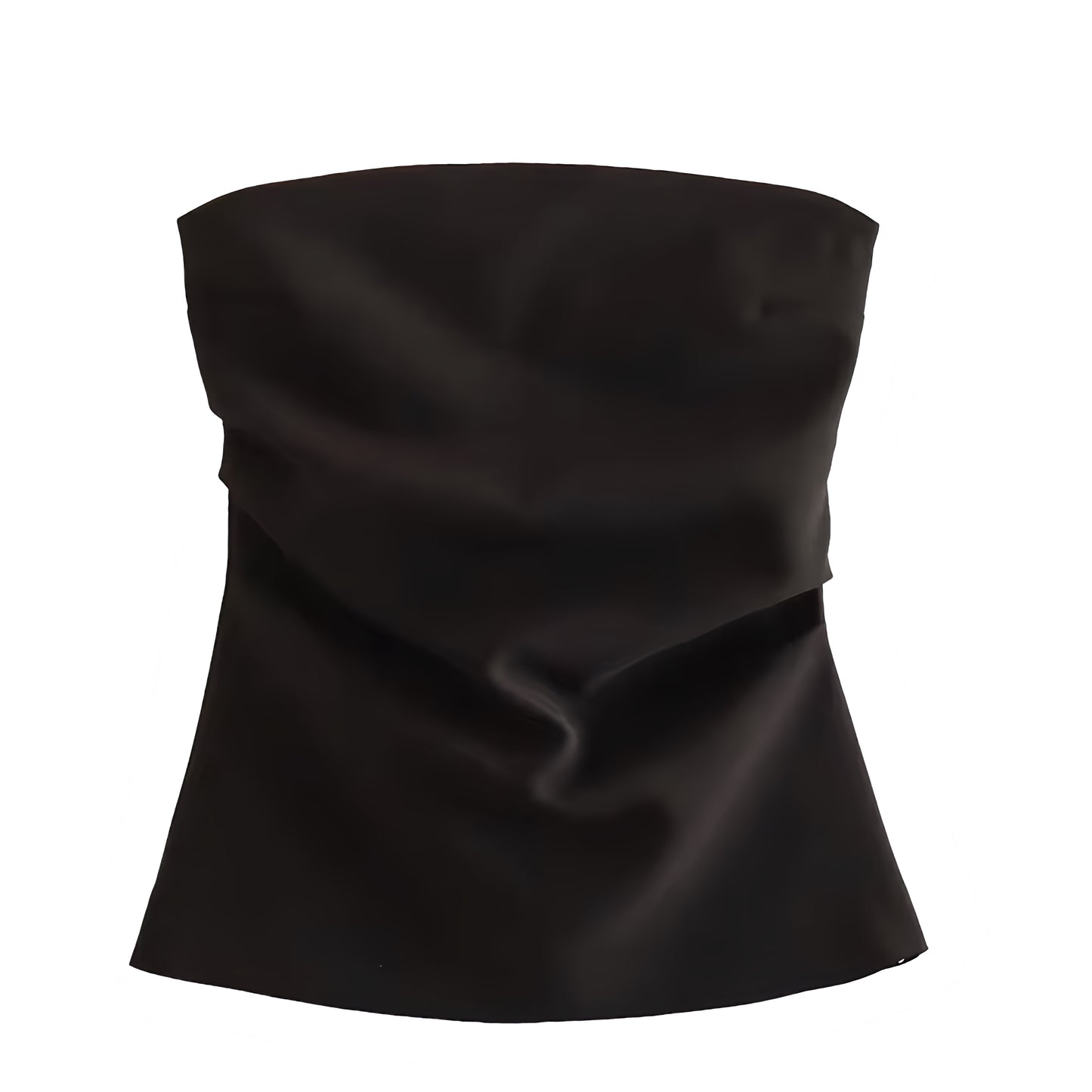 Black Bodycon Ruched Strapless Tube Top